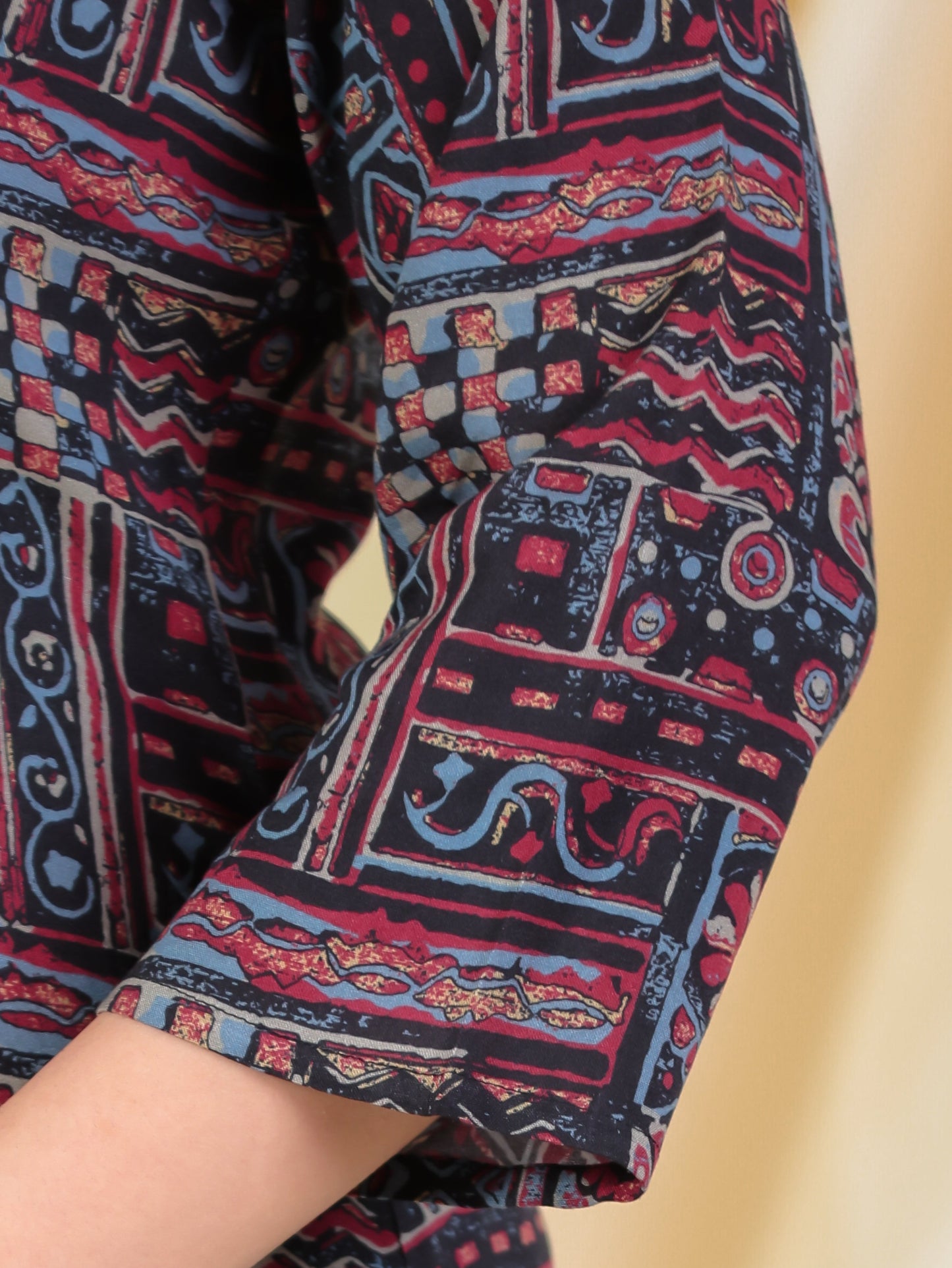 Viscose Patchwork Straight Black Kurta
