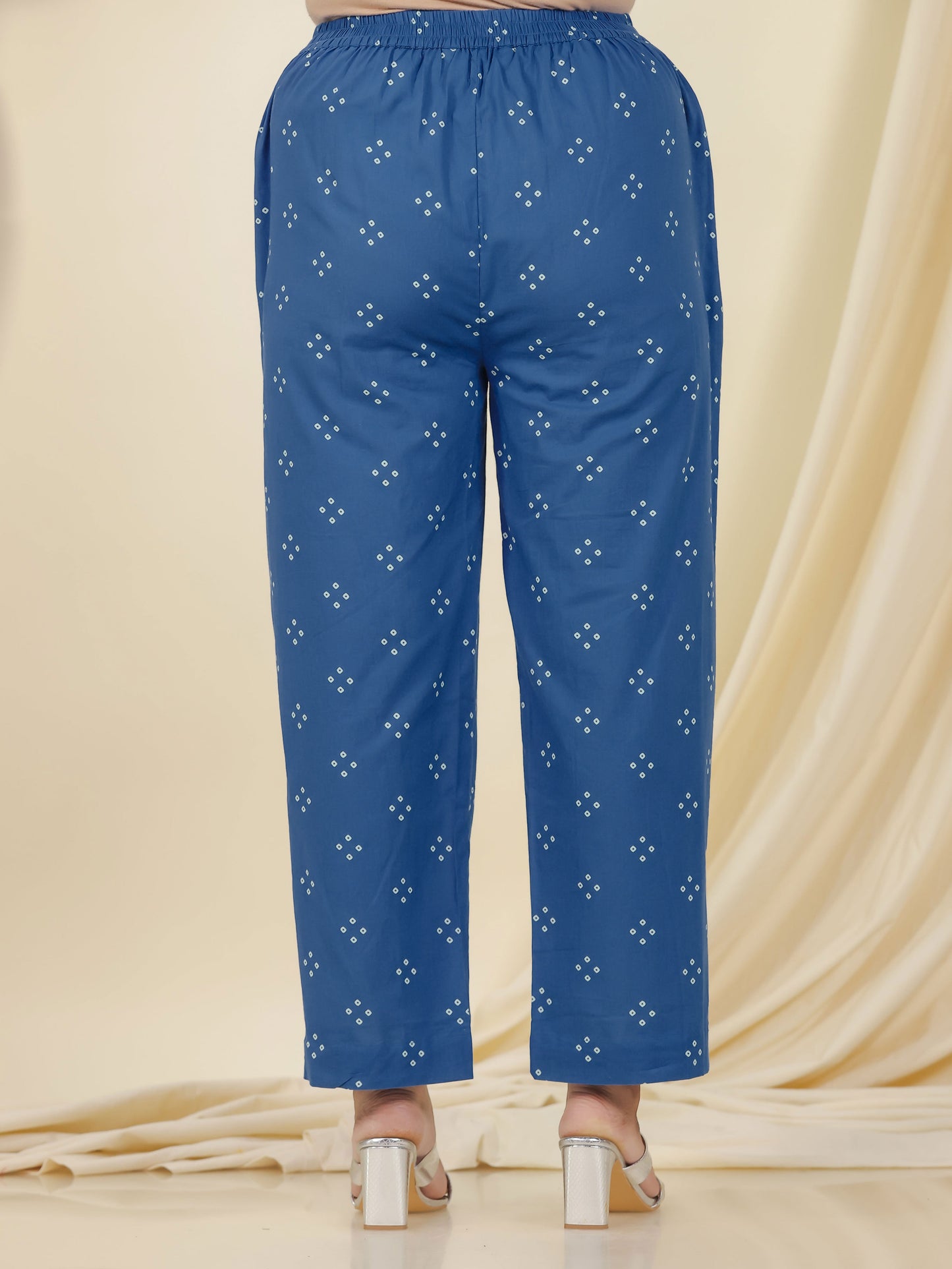 Embroidered Soft Cotton Bandhani Blue