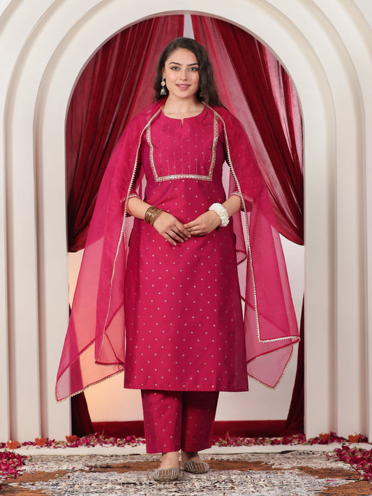 Organza Solid Pink Dupatta