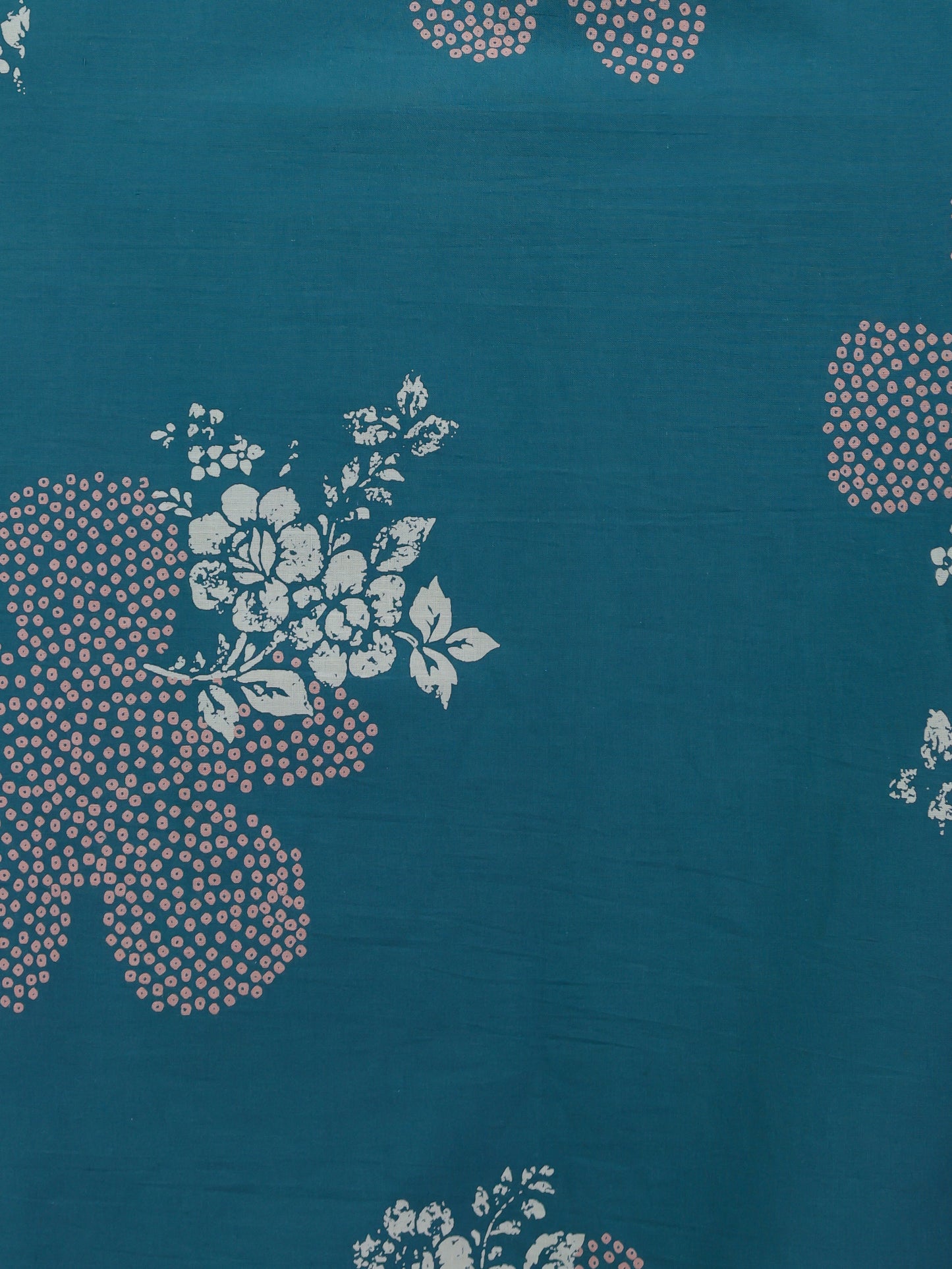 Soft Cotton Bandhani Angrakha Teal Kurta