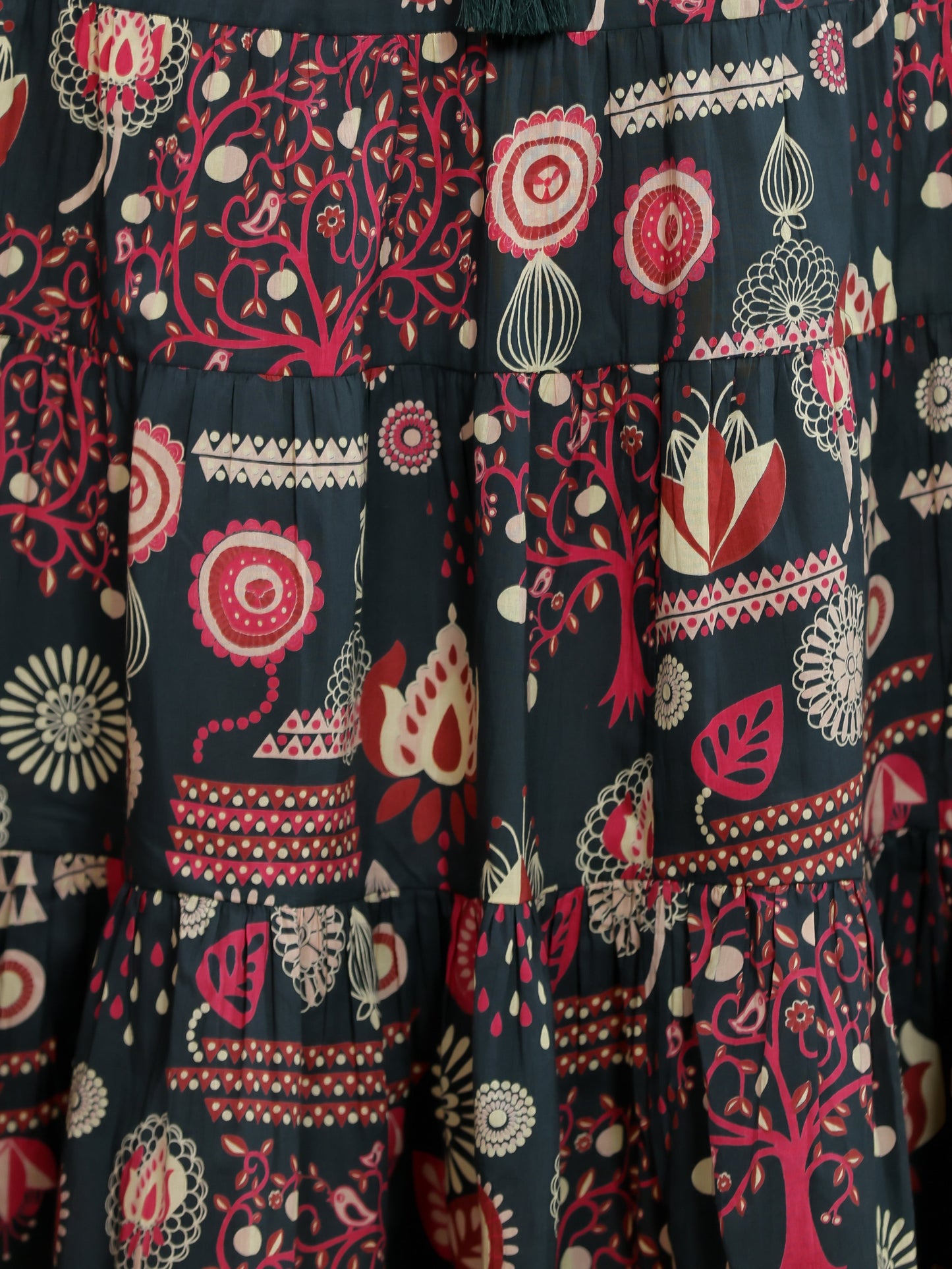 Soft Cotton Geometric Anarkali Multicolor Dress