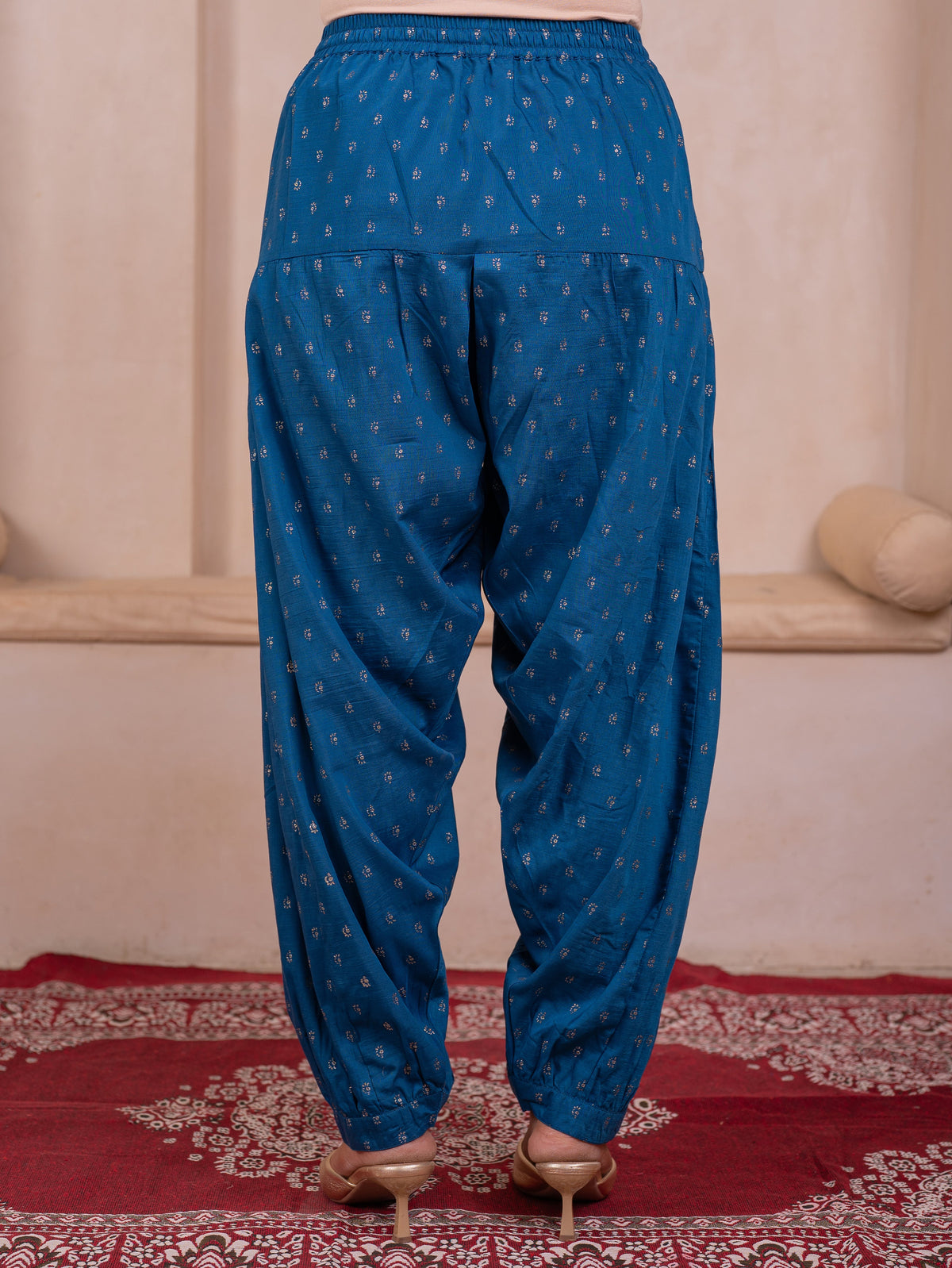Chanderi Gold foil Teal Salwar