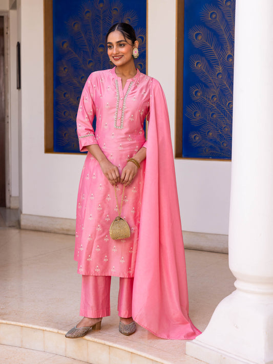 Blended Silk Solid Peach Dupatta