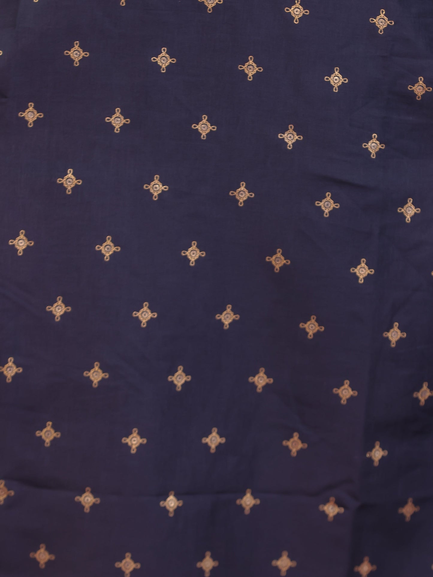Blended Silk Gold foil Straight Blue Kurta