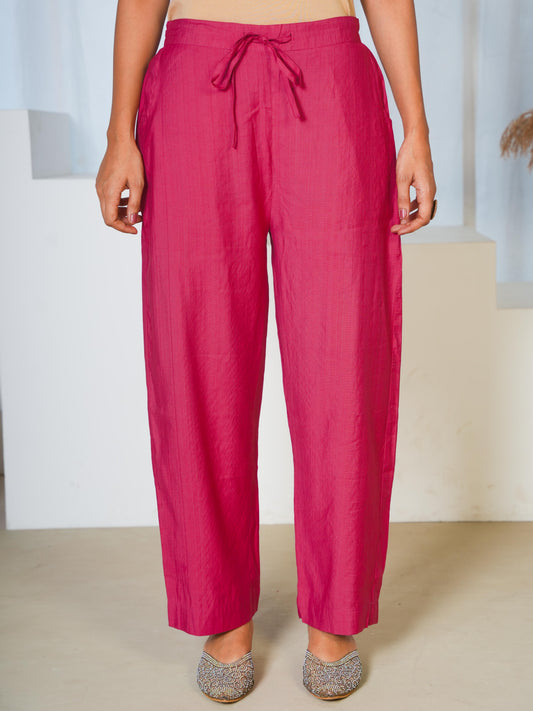 Vertigan Solid Wine Straight Trousers