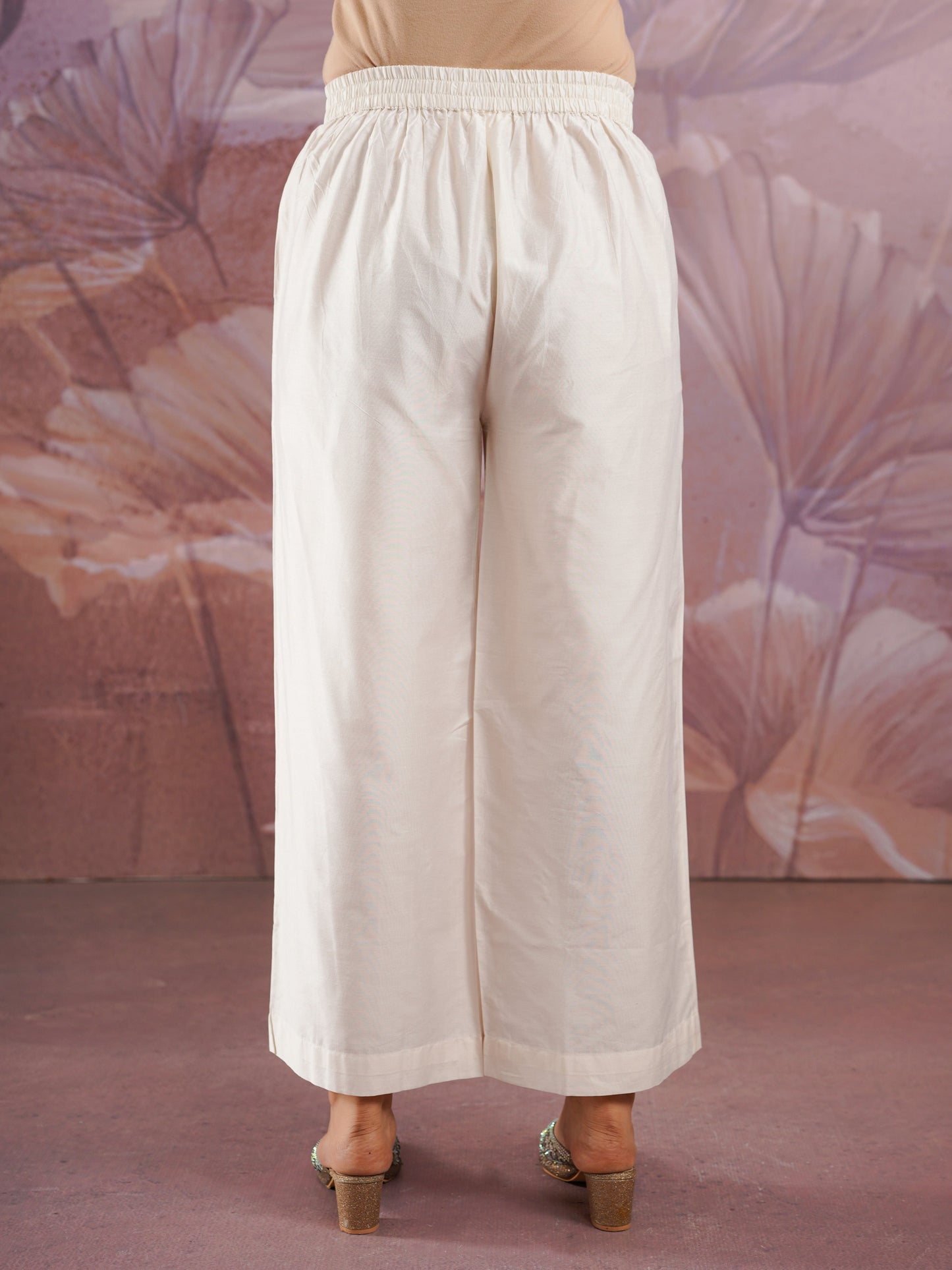 Georgette Gold foil Angrakha Off White Kurta