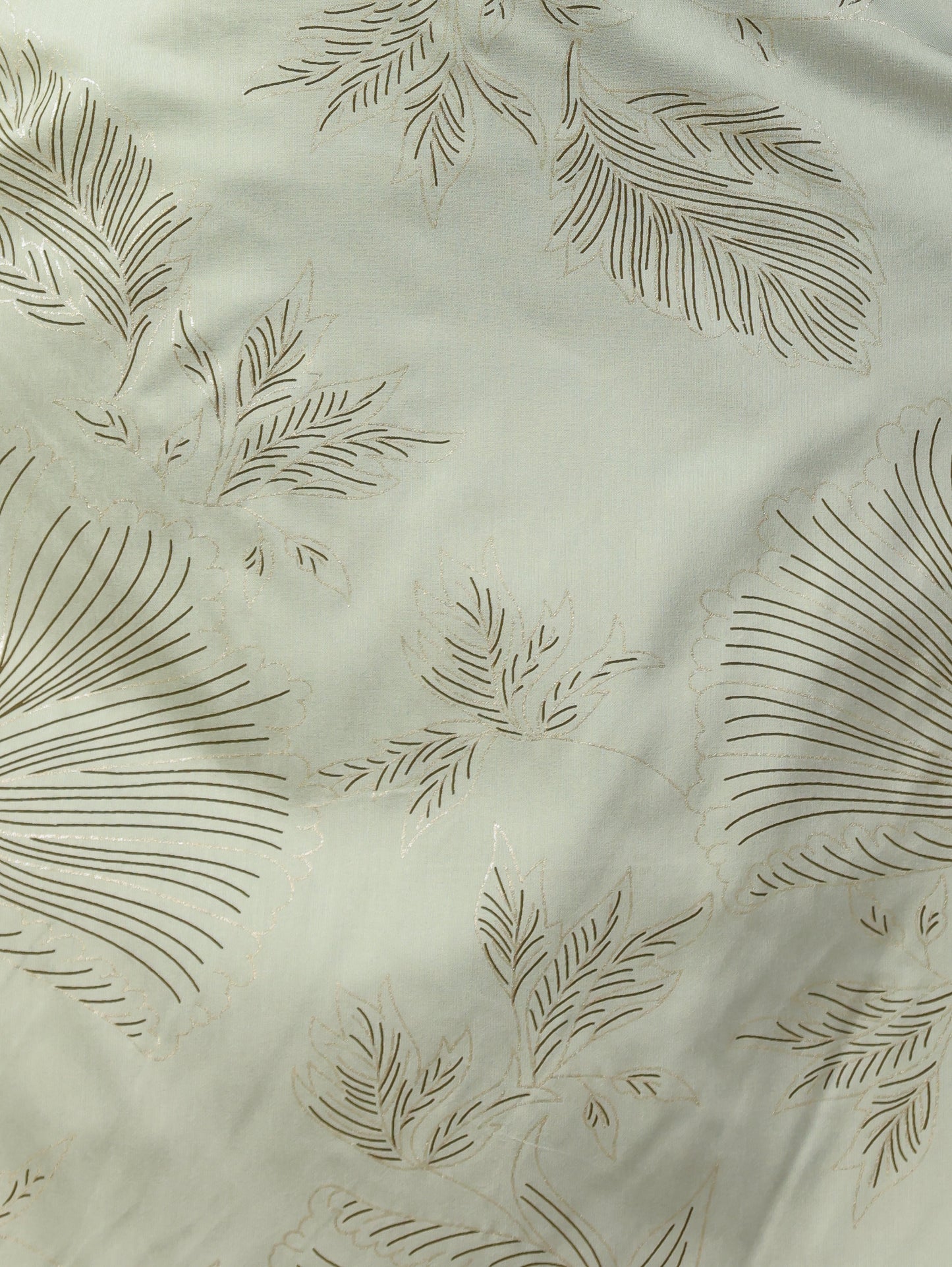 Poly Chanderi Gold foil A-line Mint Green Kurta