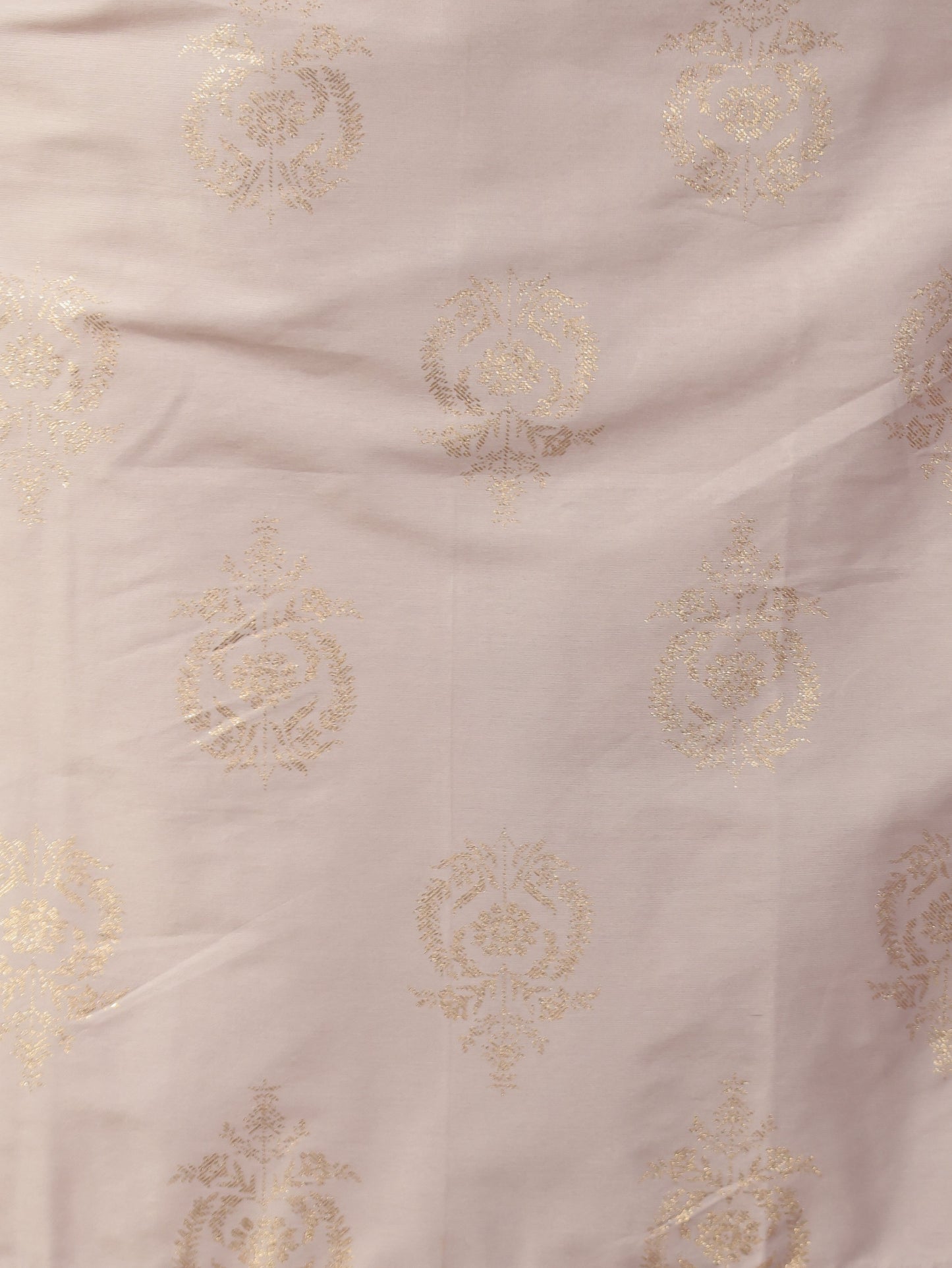 Chanderi Gold foil Straight Beige Kurta