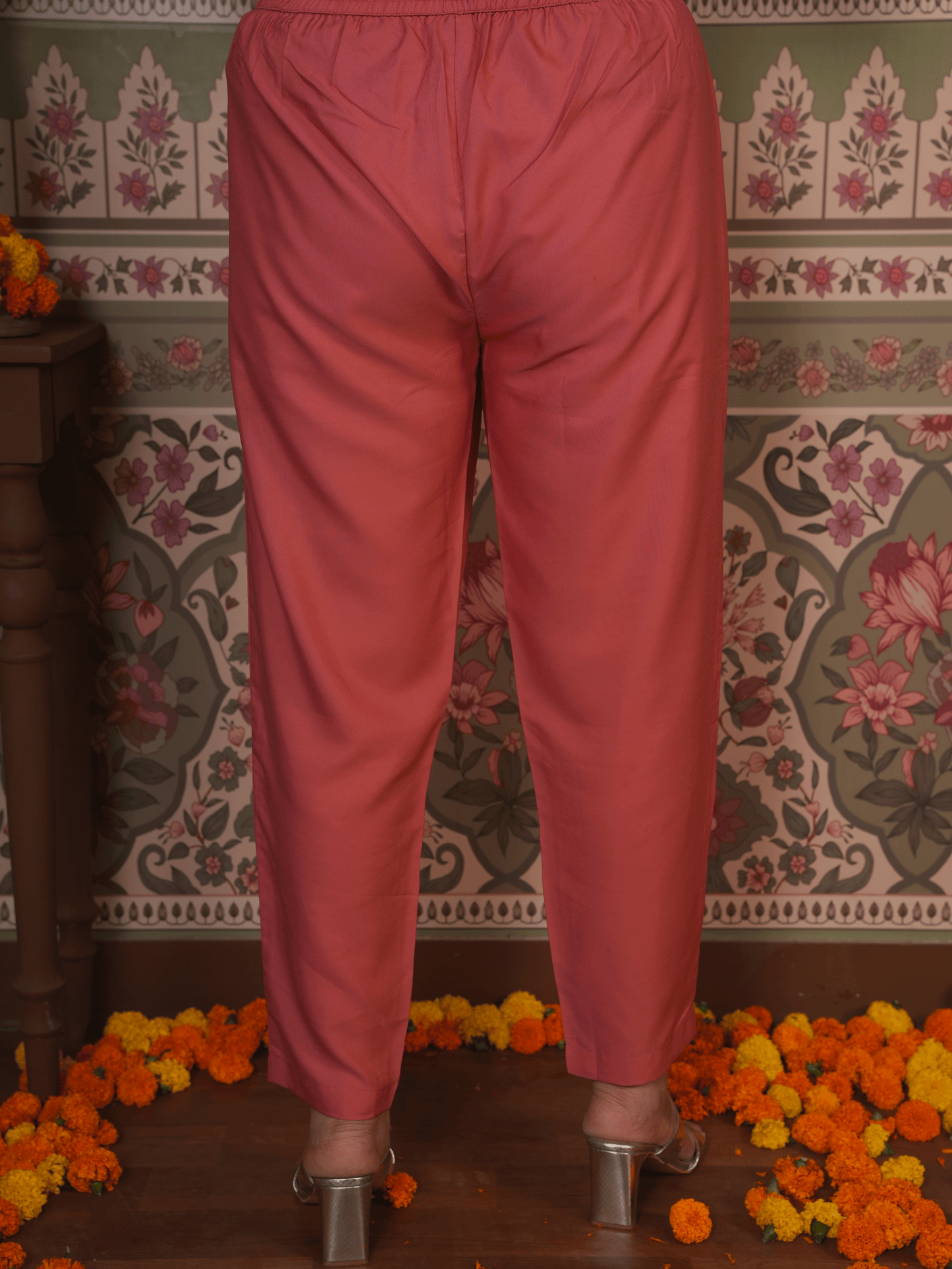 Solid Peach Trousers