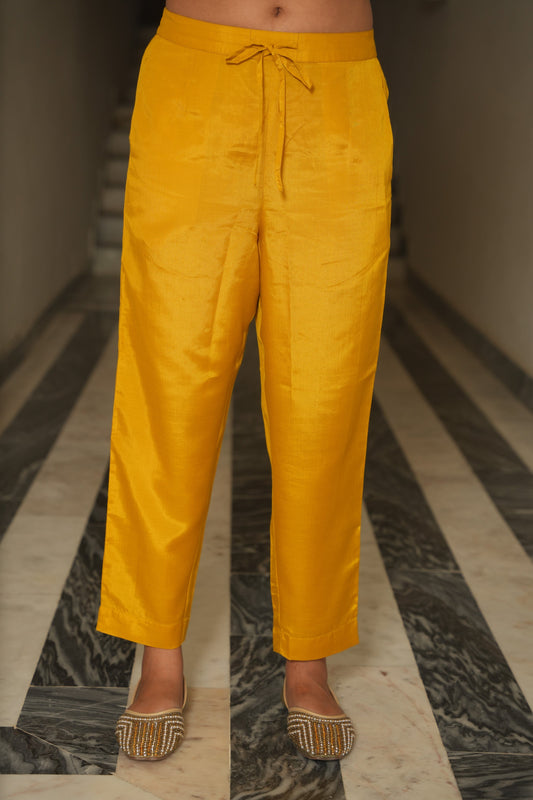 Shantoon Solid Mustard Trousers