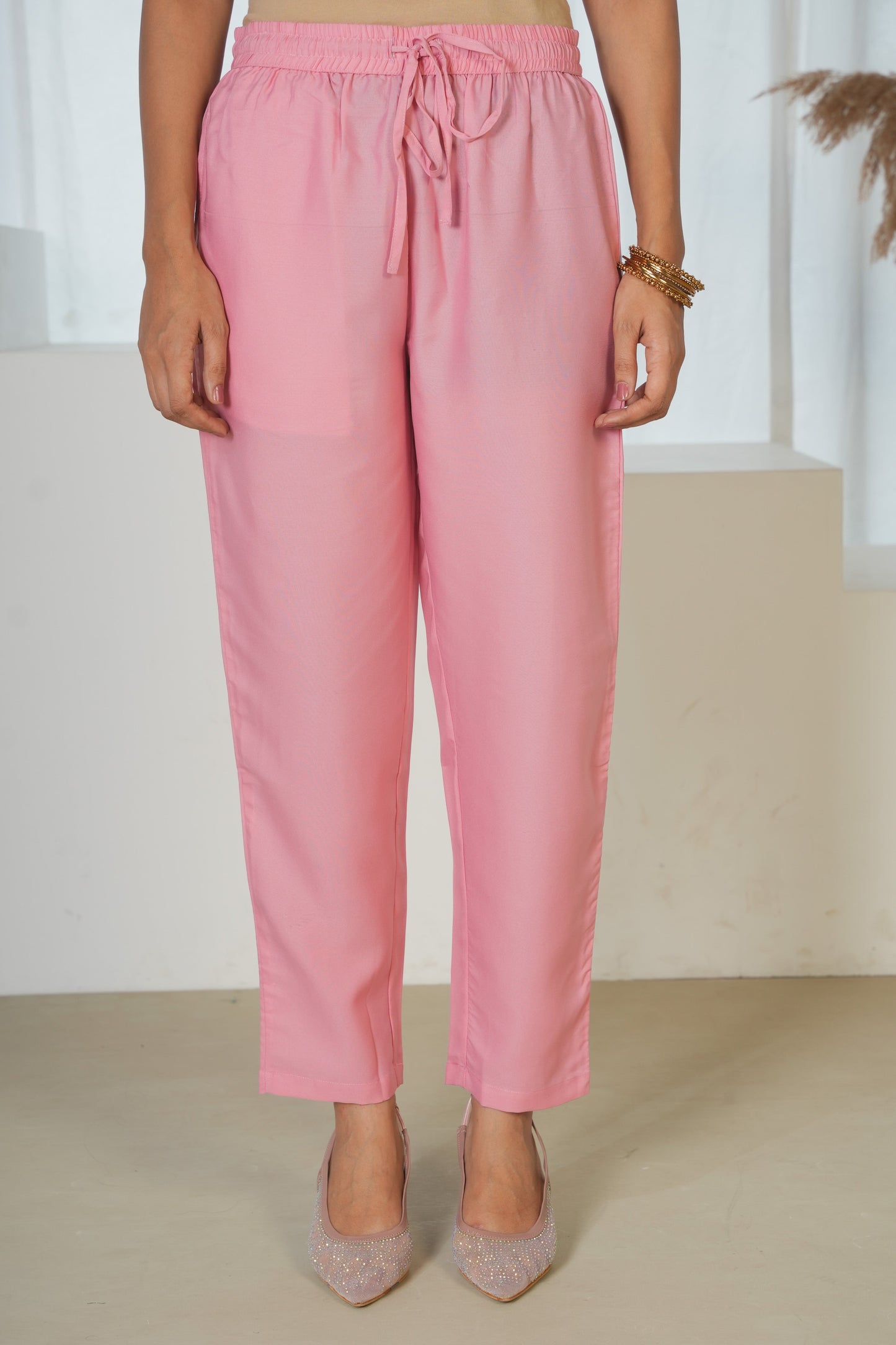 Crepe Pink Trousers