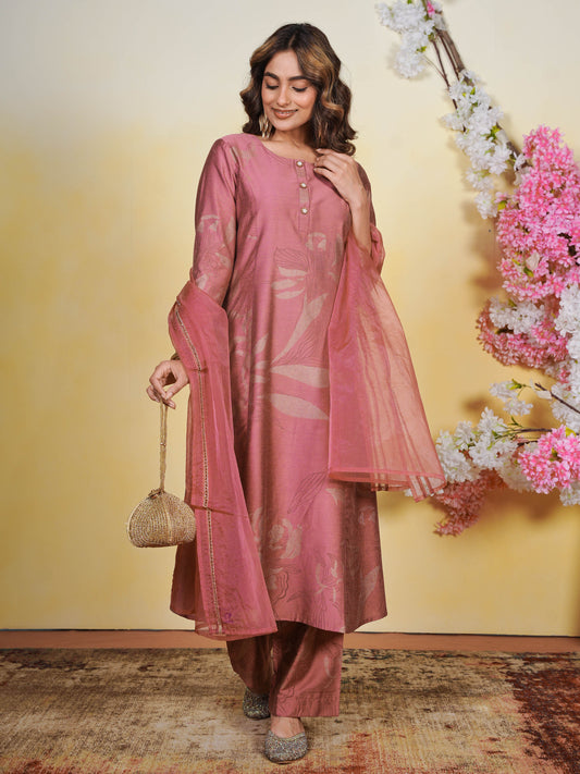 Organza Solid Dusty Pink Dupatta