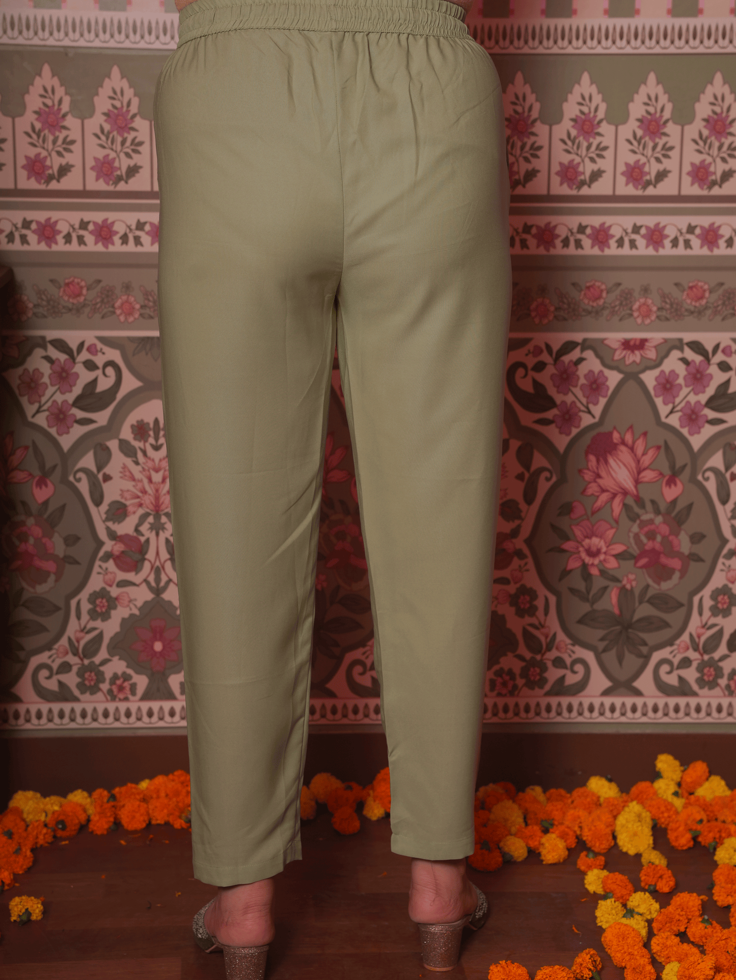 Solid Mint Green Trousers