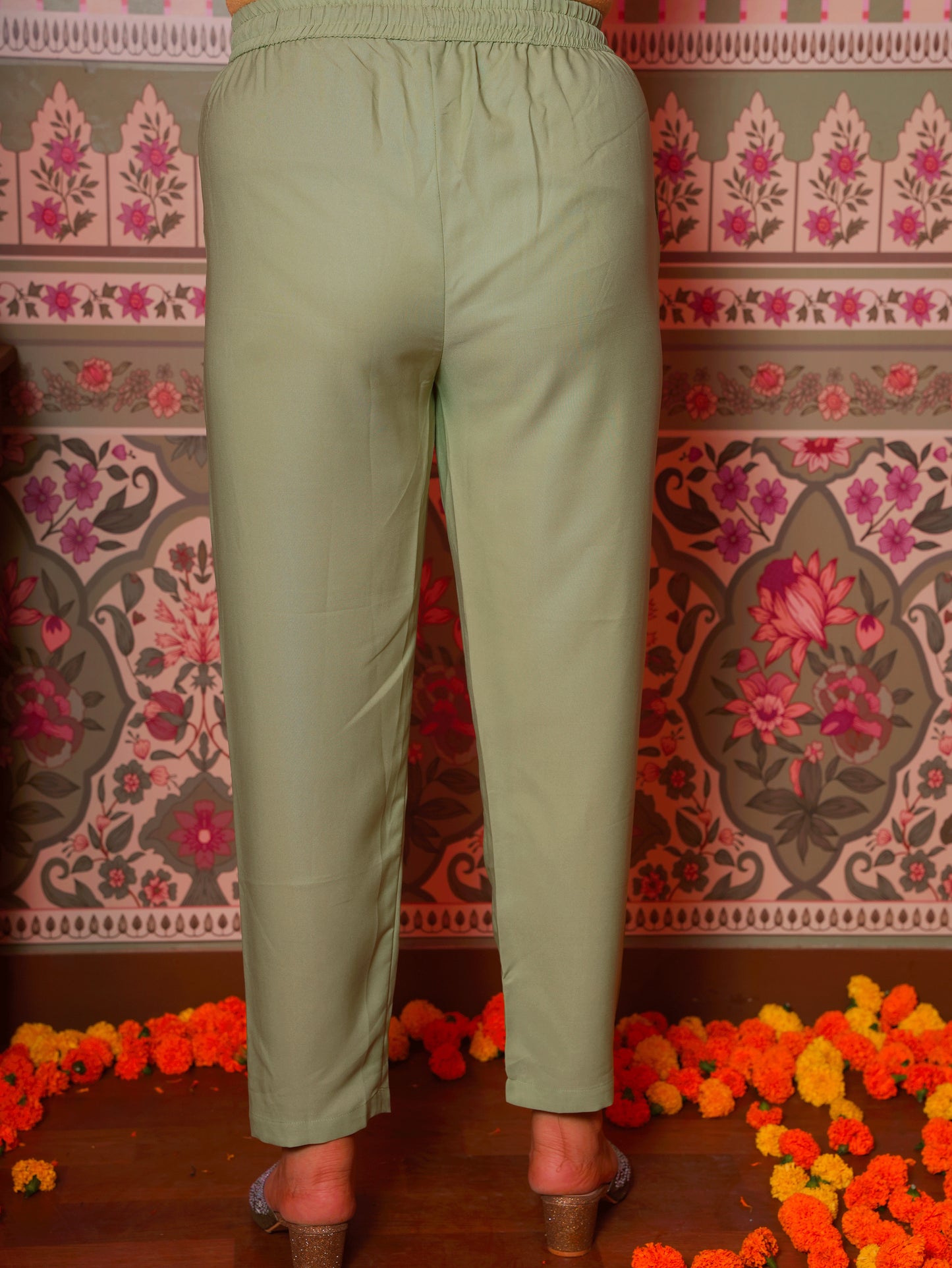 Embroidered Silk Jacquard Solid Mint Straight Green Kurta