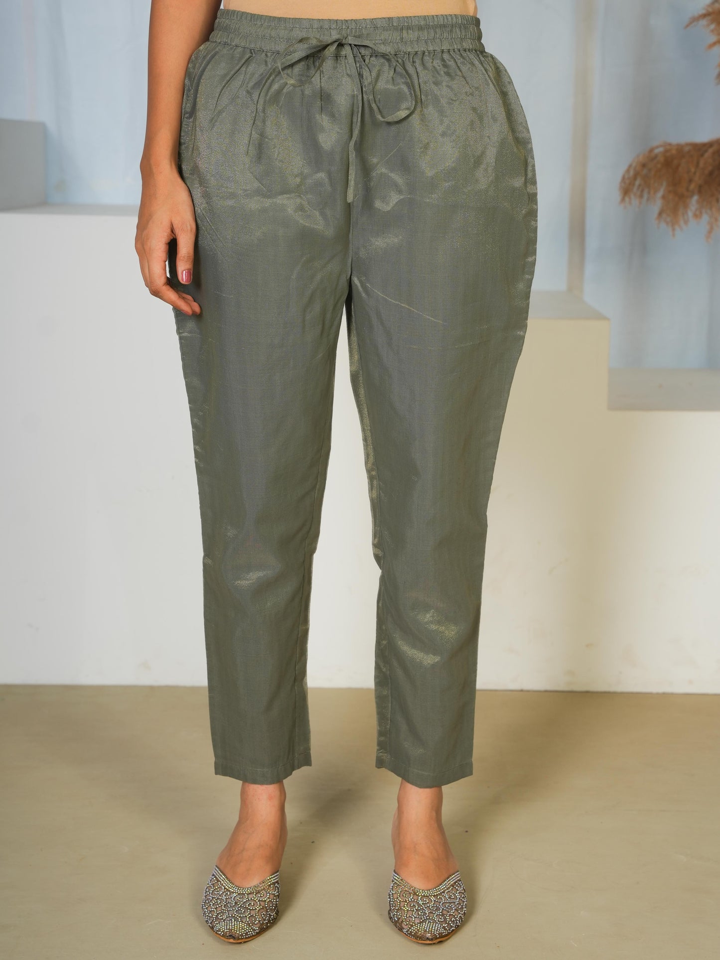 Moss Solid Grey Trousers