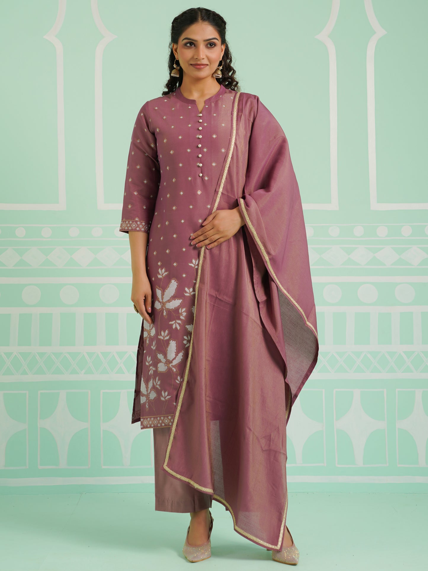 Organza Solid Mauve Dupatta