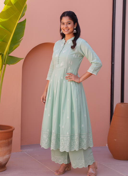 Roman silk Solid Baby Blue Trousers
