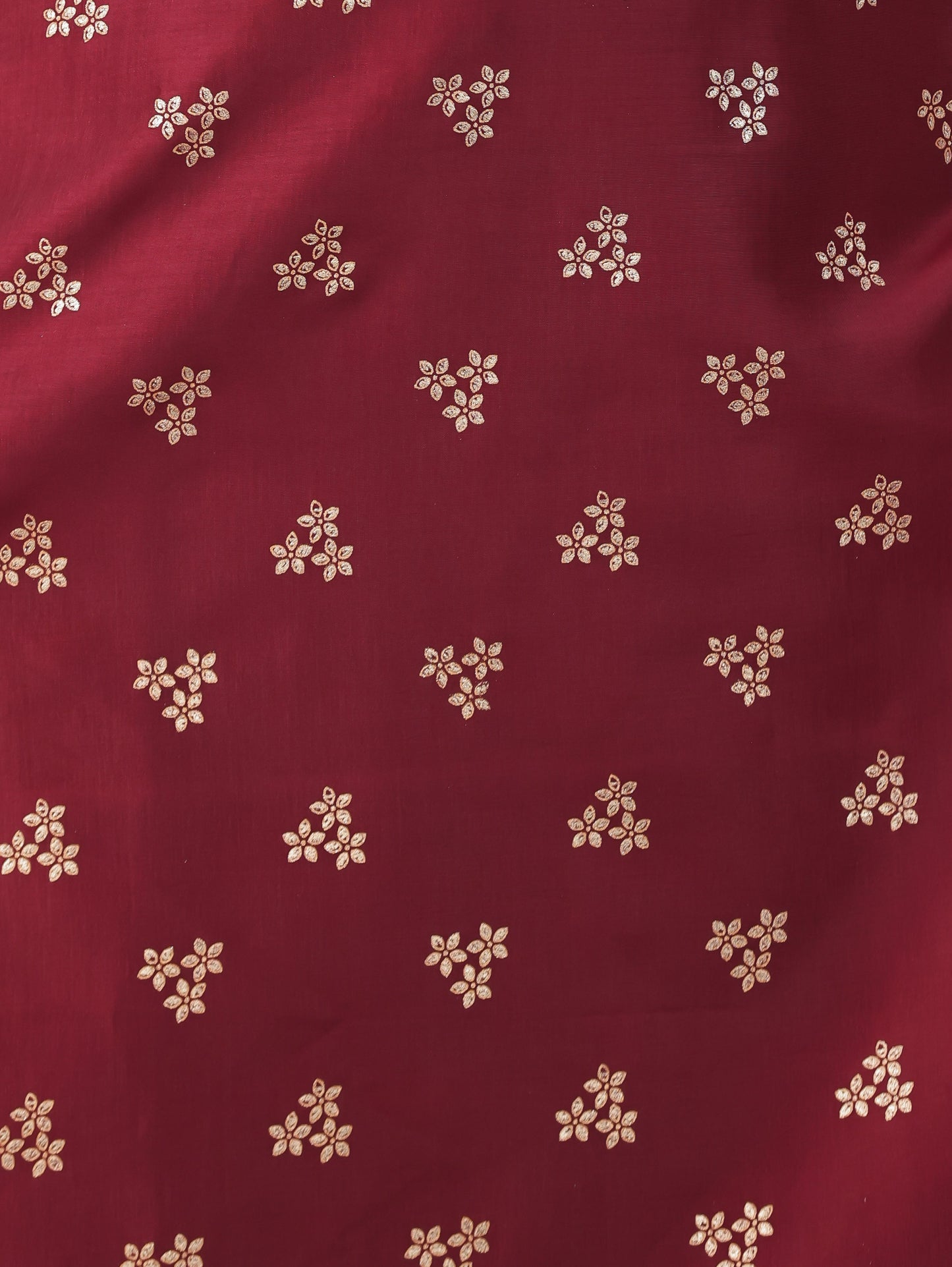Embroidered Roman silk Gold foil Straight Maroon Kurta