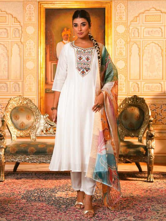 Poly Jacquard Floral Multicoloured Dupatta