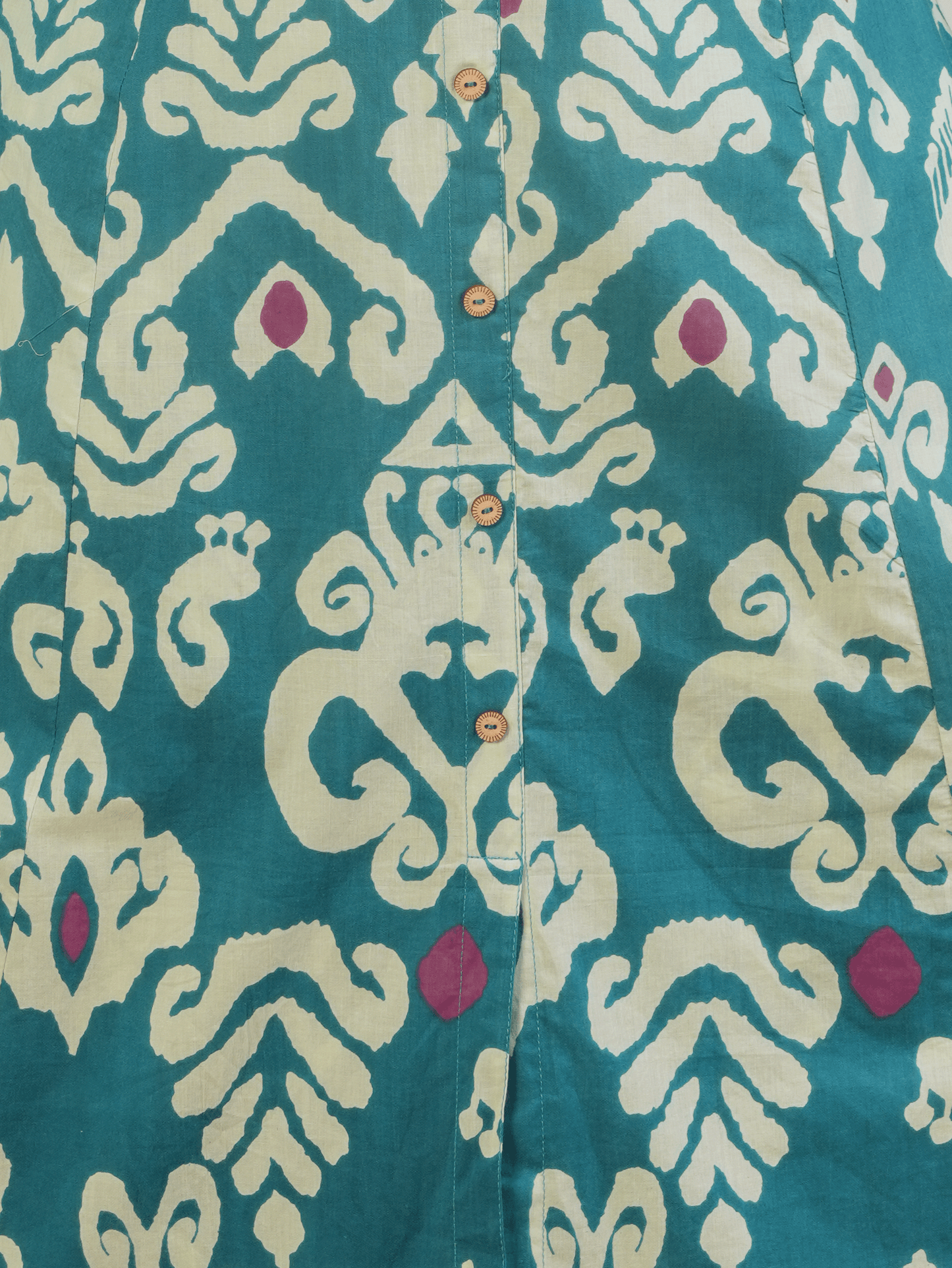 Soft Cotton Ikat High Low Blue Kurta