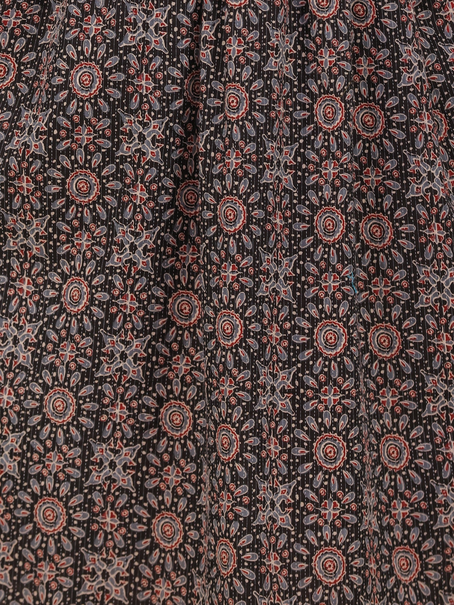 Embroidered Kantha Cotton Geometric Anarkali Black Dress