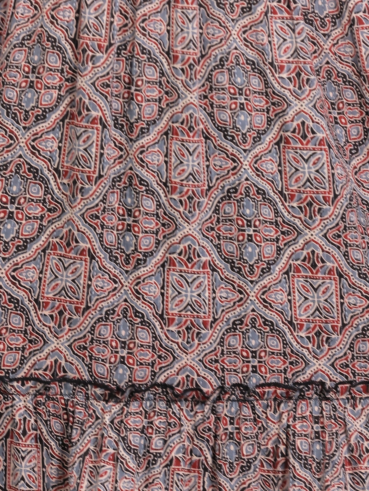 Embroidered Kantha Cotton Geometric Anarkali Black Dress