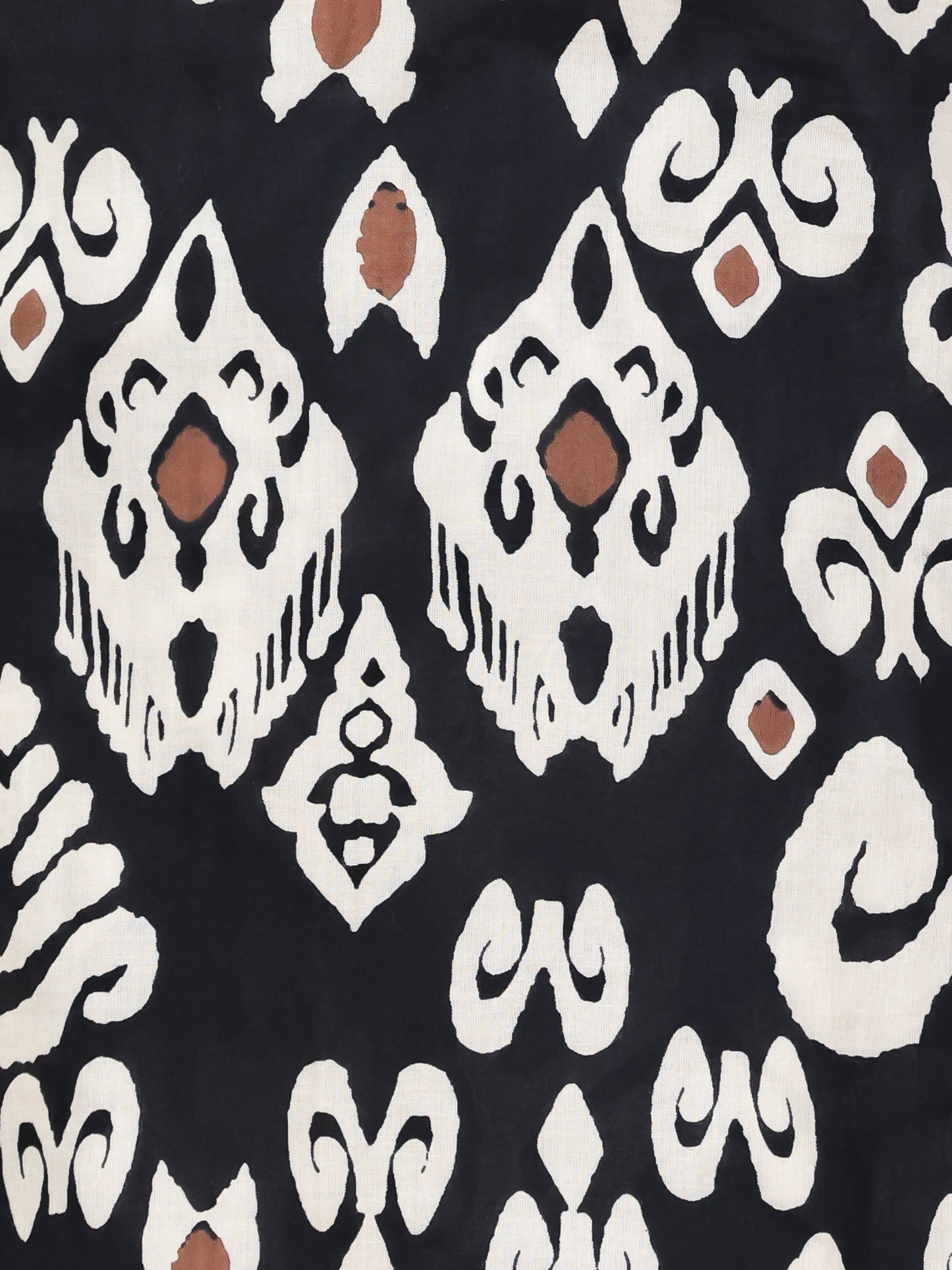 Soft Cotton Ikat Straight Black Kurta