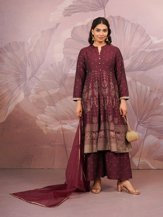 Georgette Solid Maroon Dupatta