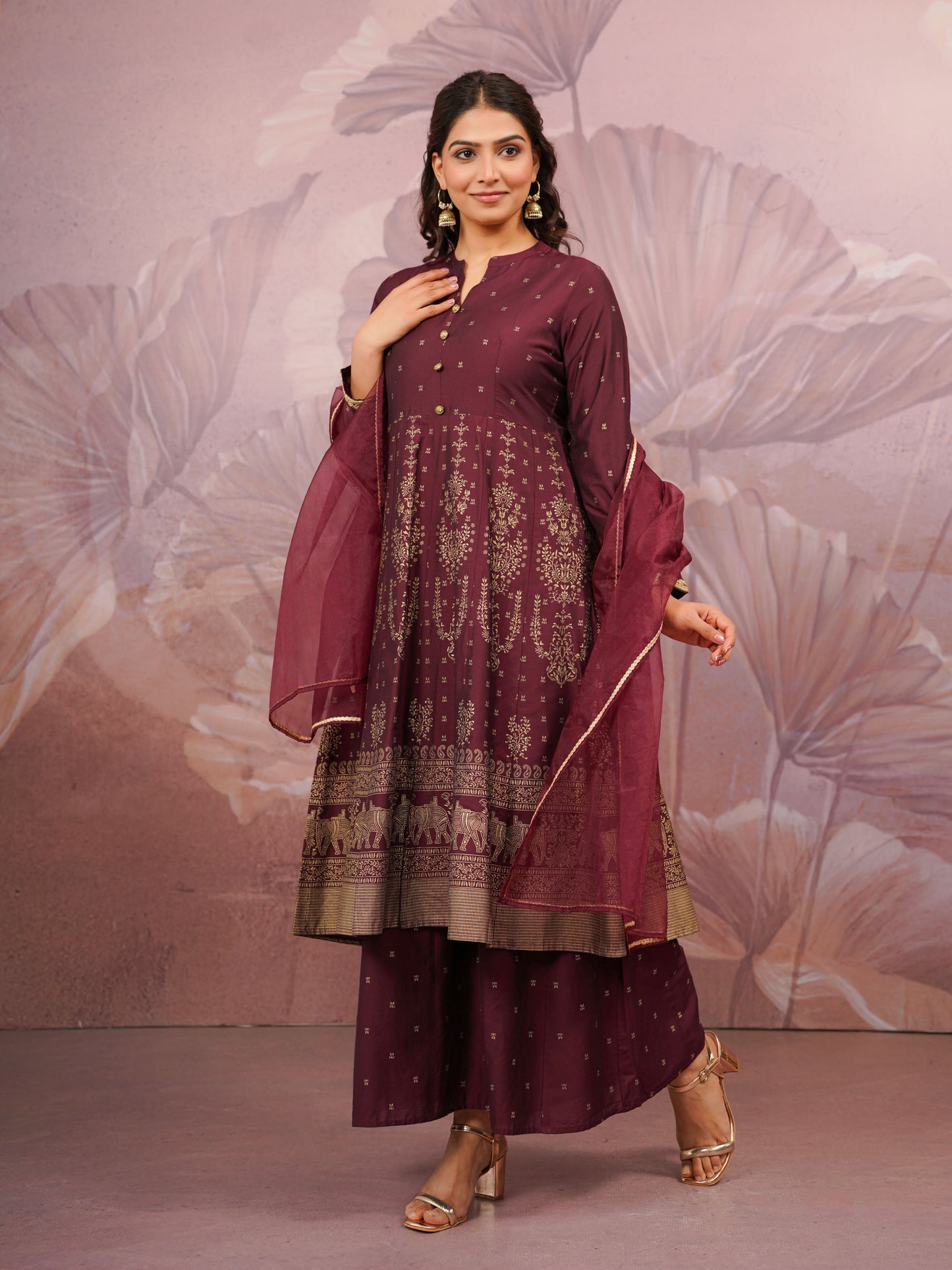 Georgette Solid Maroon Dupatta