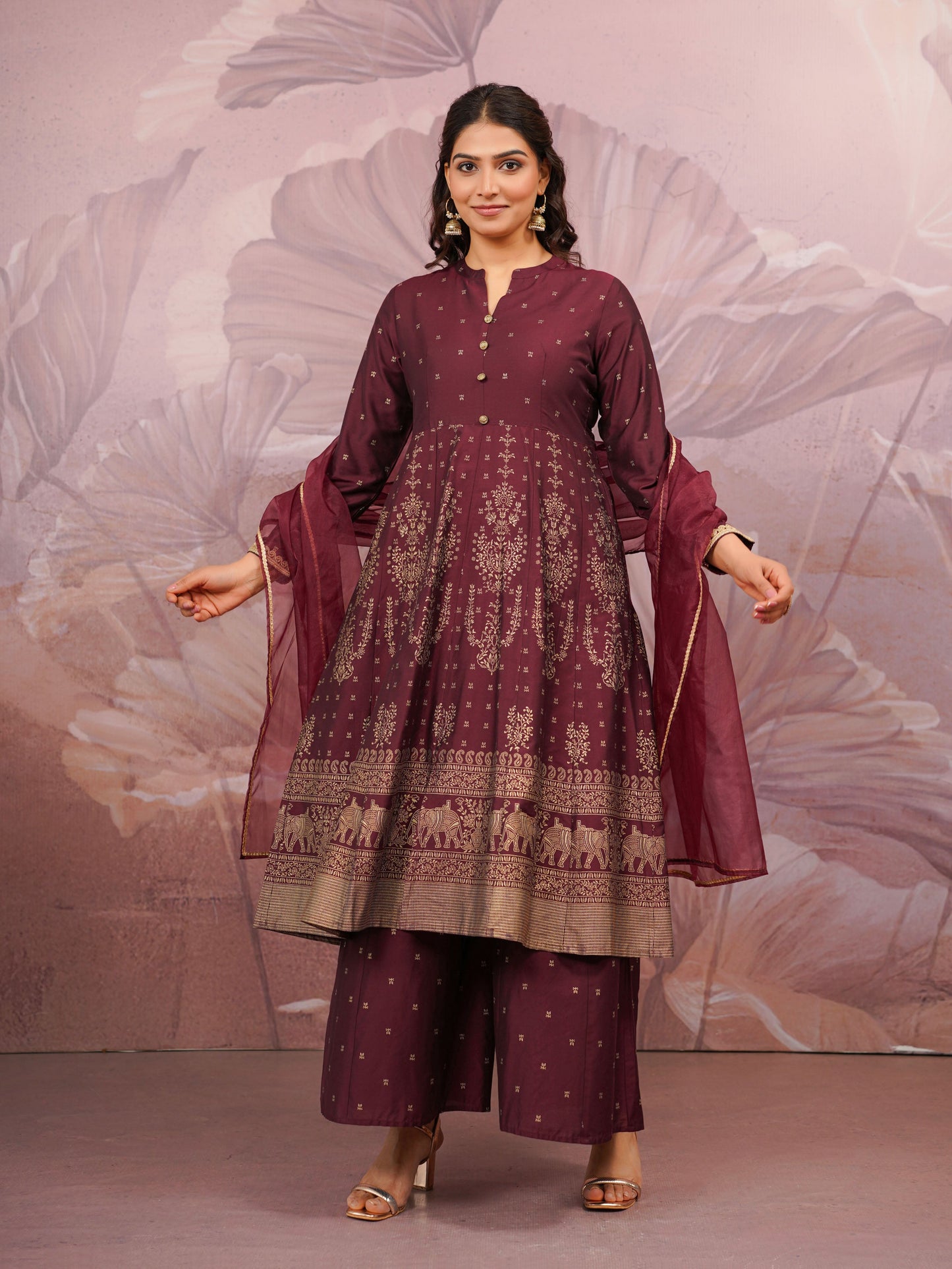 Georgette Solid Maroon Dupatta