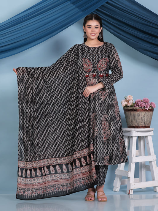 Cotton Voile Butta Black Dupatta