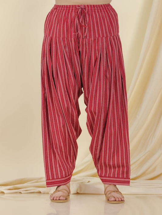 Kantha Cotton Border print Maroon Salwar