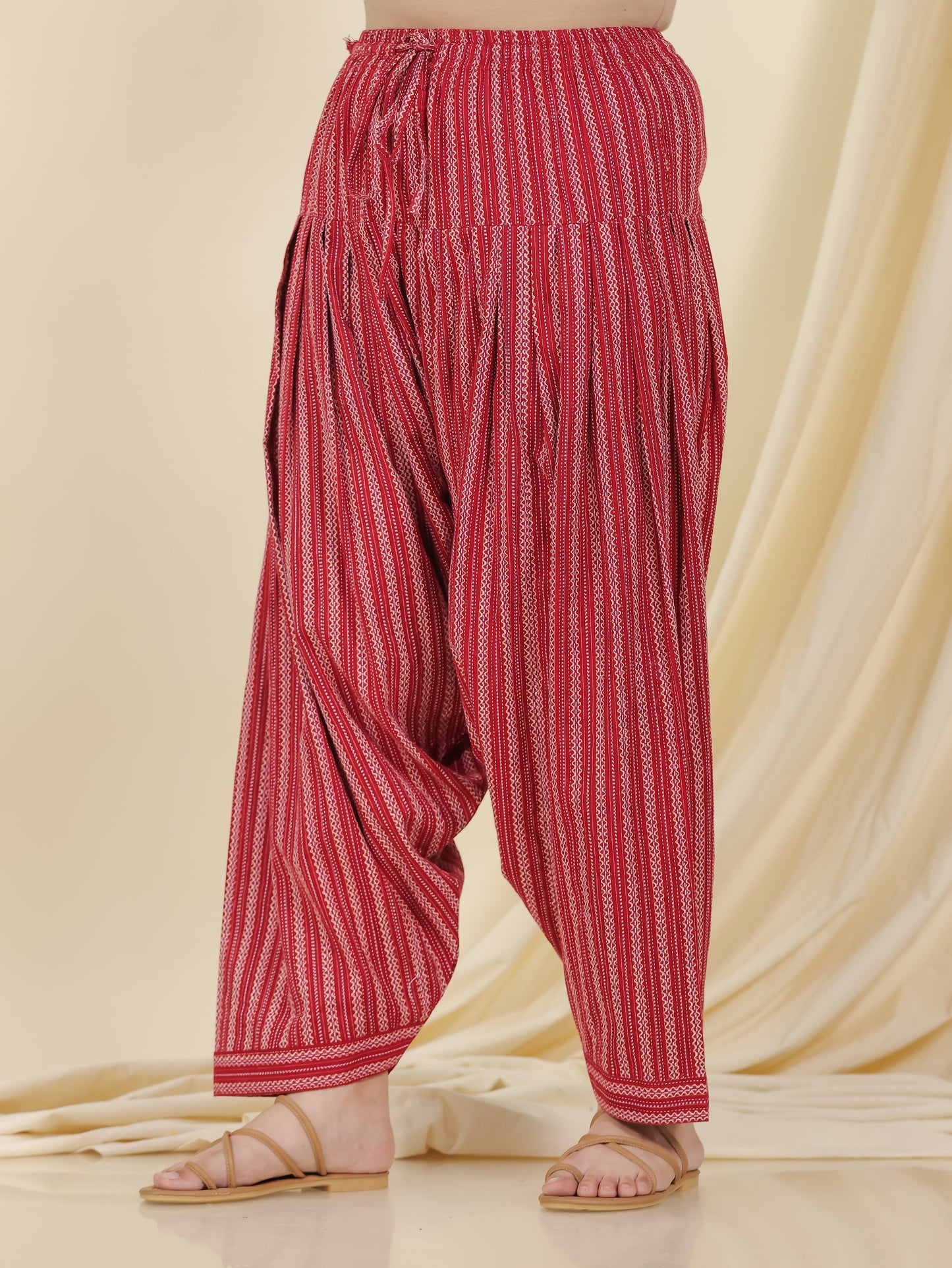 Kantha Cotton Border print Maroon Salwar