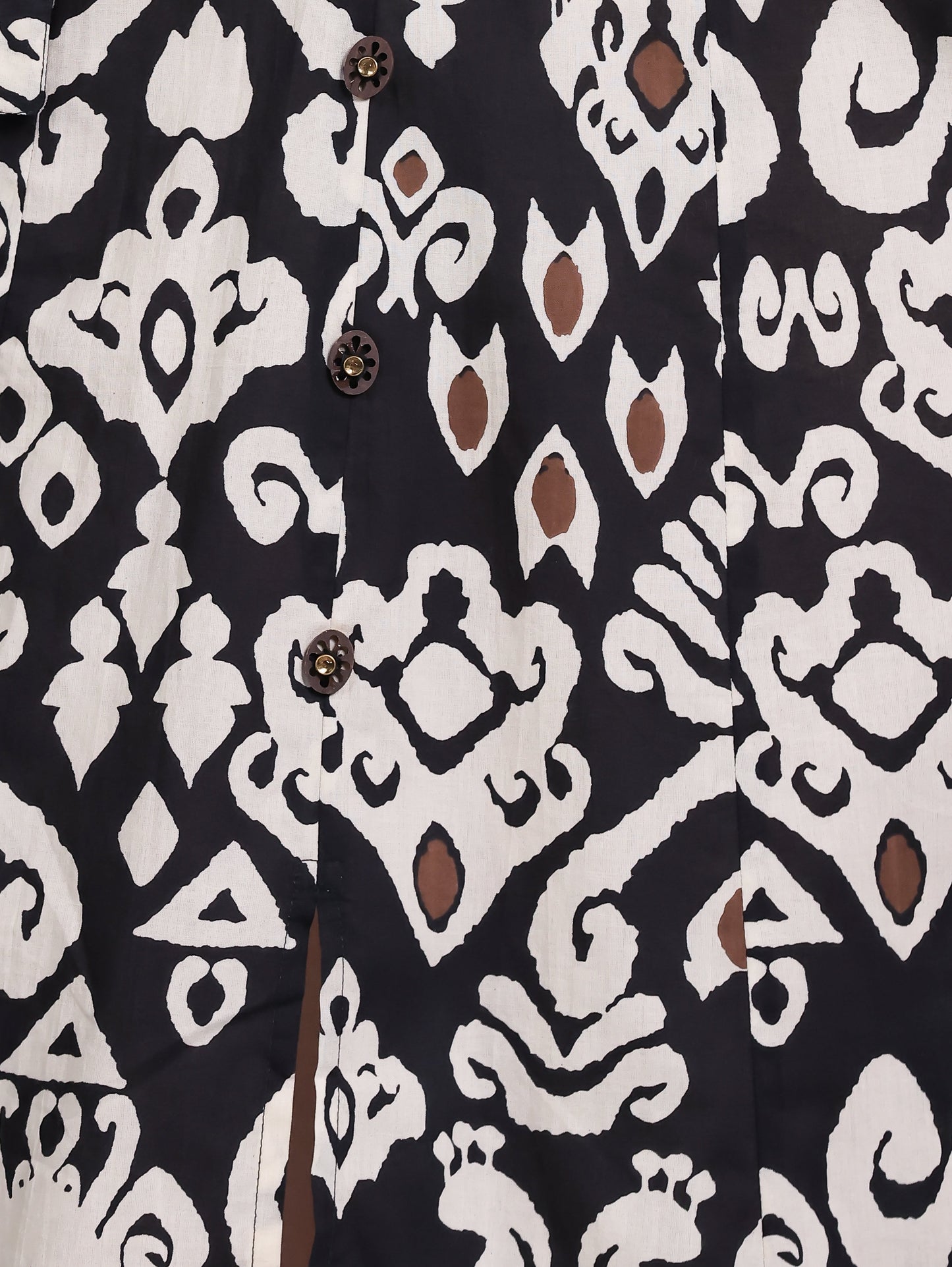 Soft Cotton Ikat High Low Black Dress