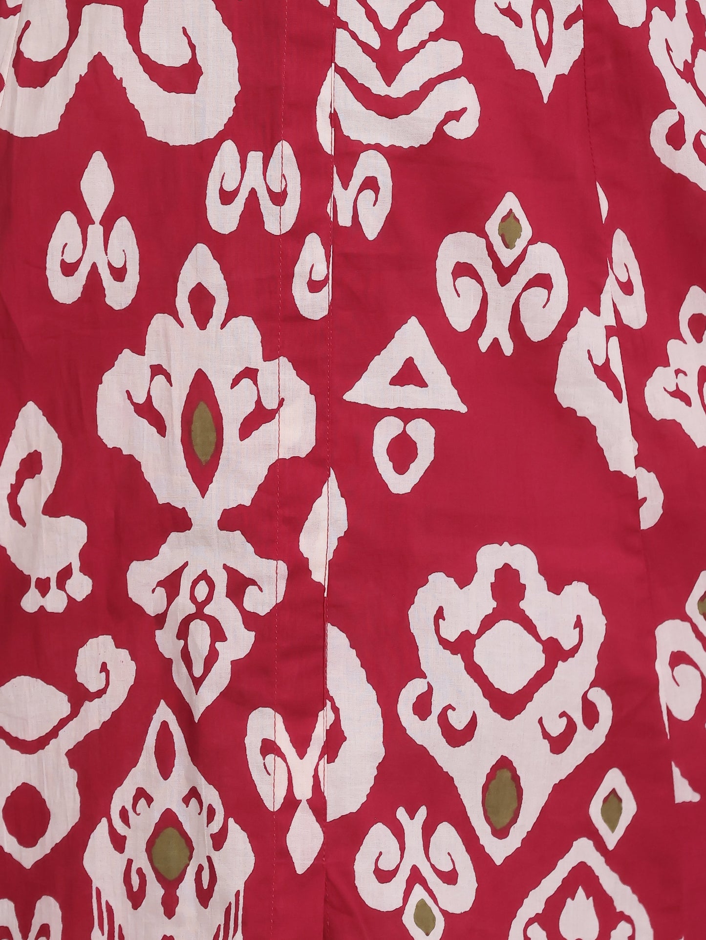 Soft Cotton Ikat High Low Red Kurta