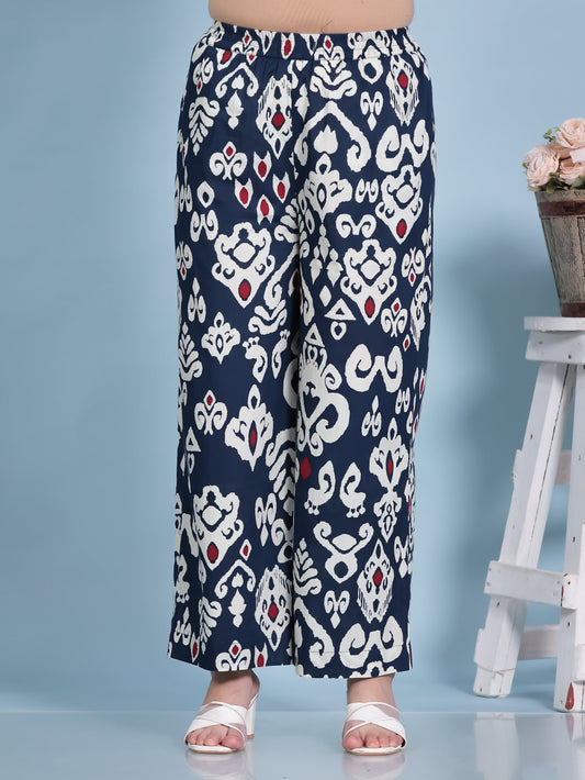 Soft Cotton Ikat Blue Palazzo
