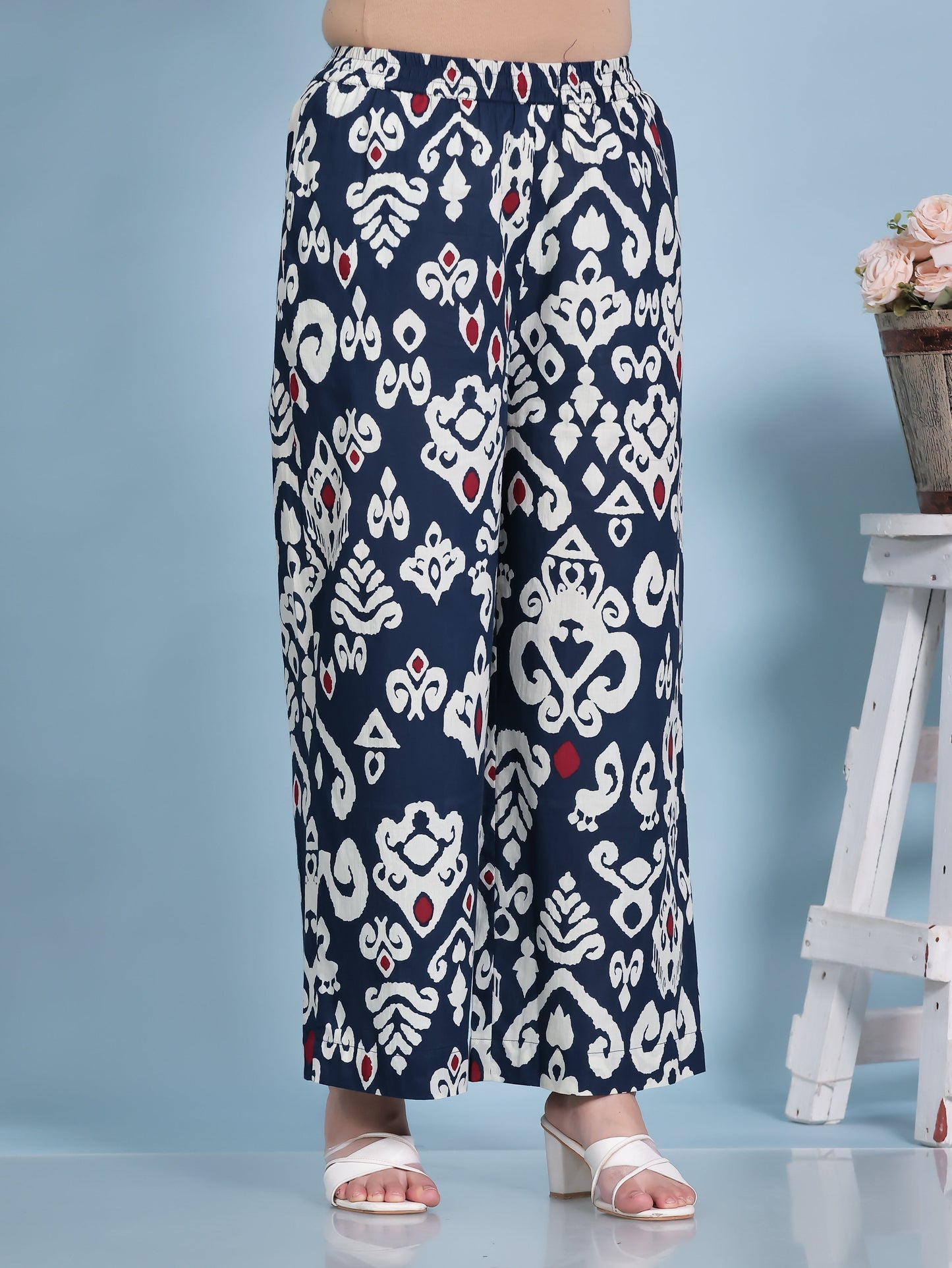 Soft Cotton Ikat Blue Palazzo