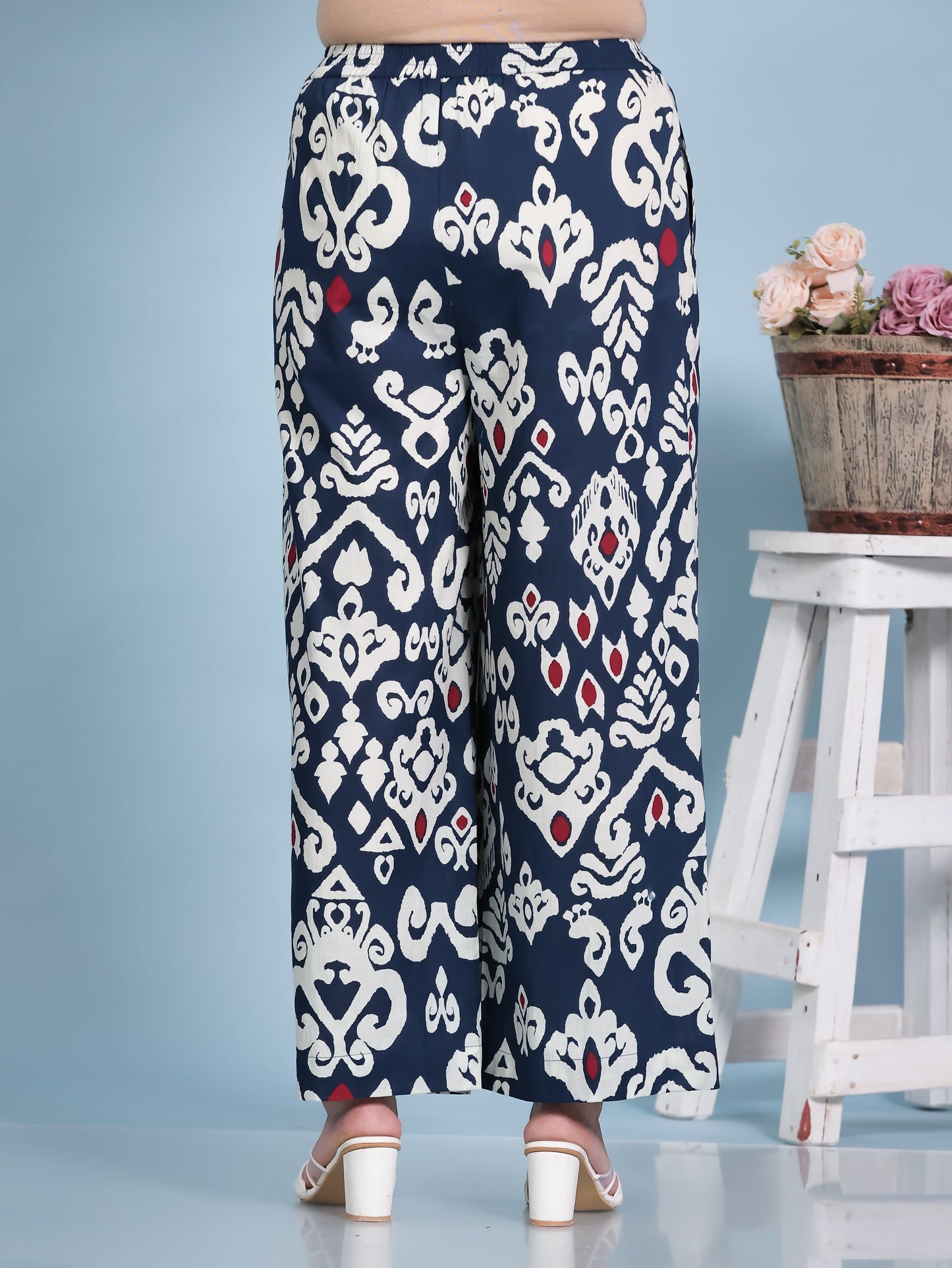 Soft Cotton Ikat Blue Palazzo