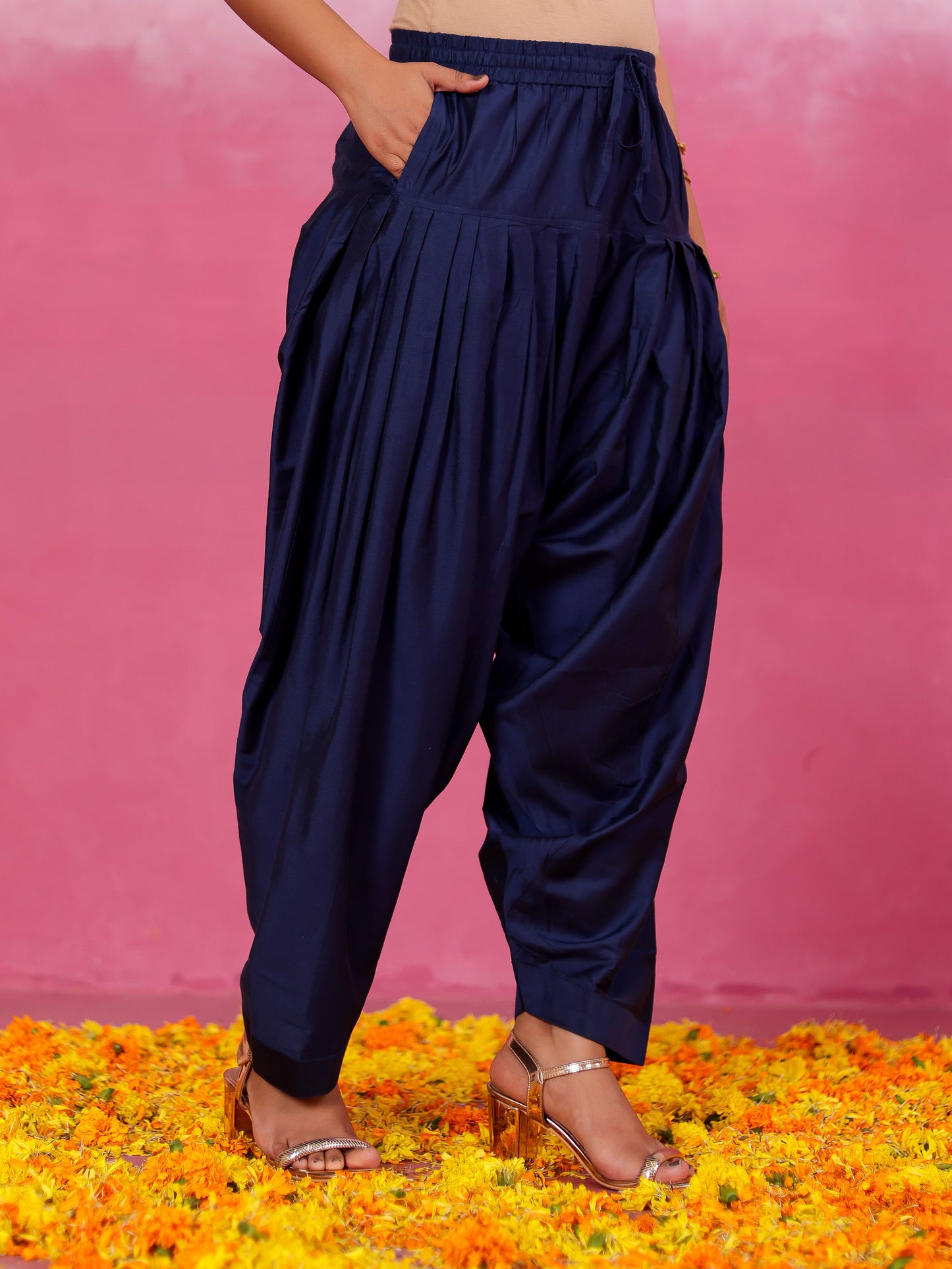 Chanderi Solid Blue Salwar