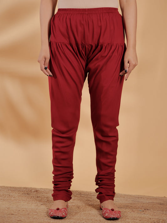 Soft Cotton Solid Red Churidar
