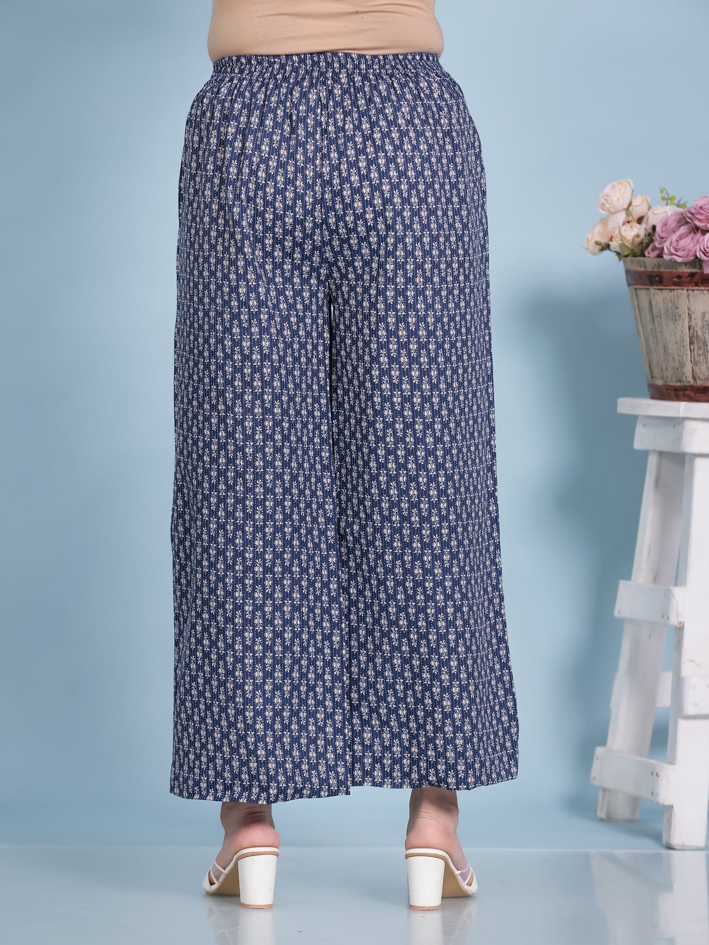 Embroidered Kantha Cotton Paisley Angrakha Blue Kurta