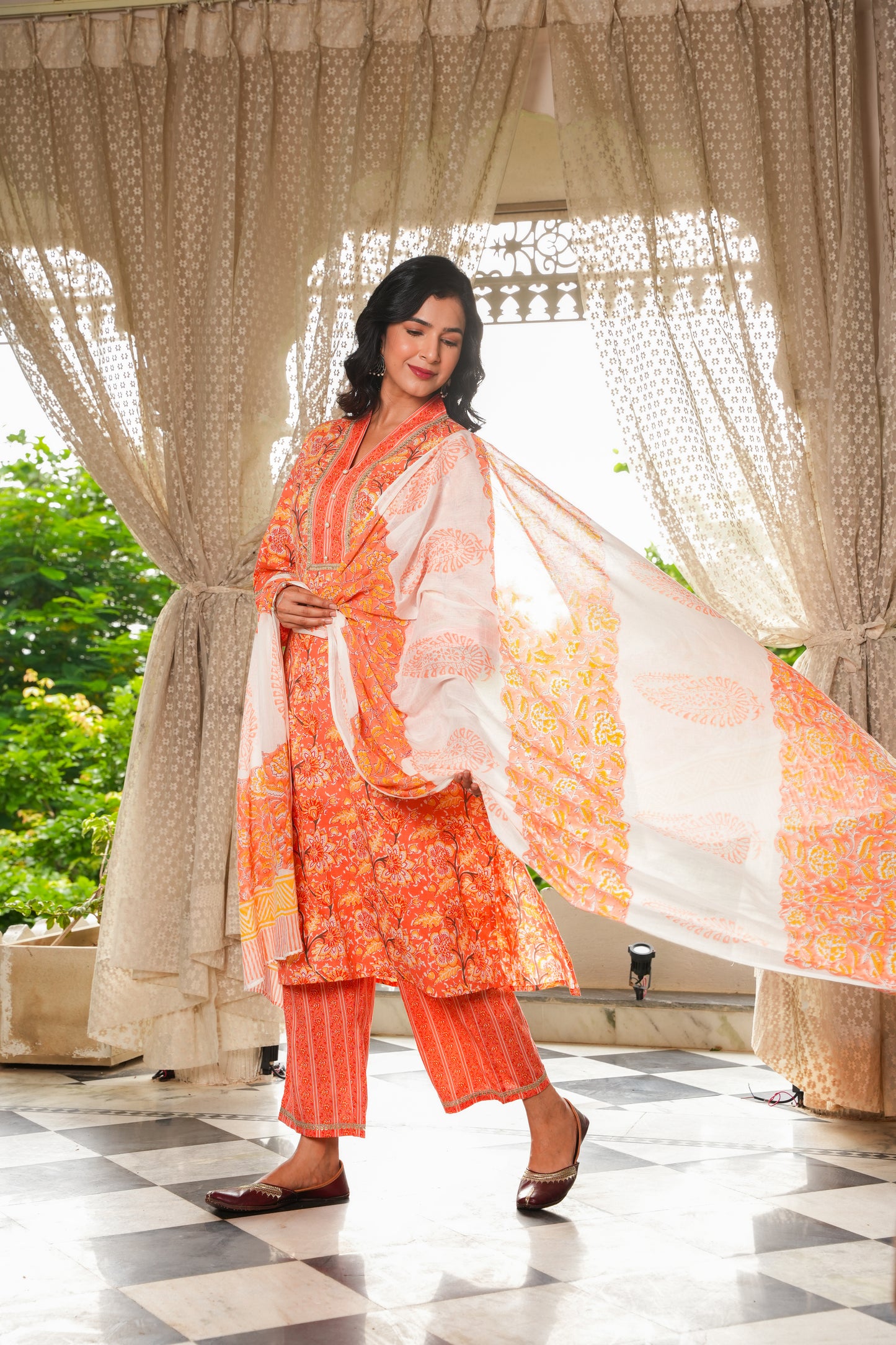 Voile Cotton Block Dupatta