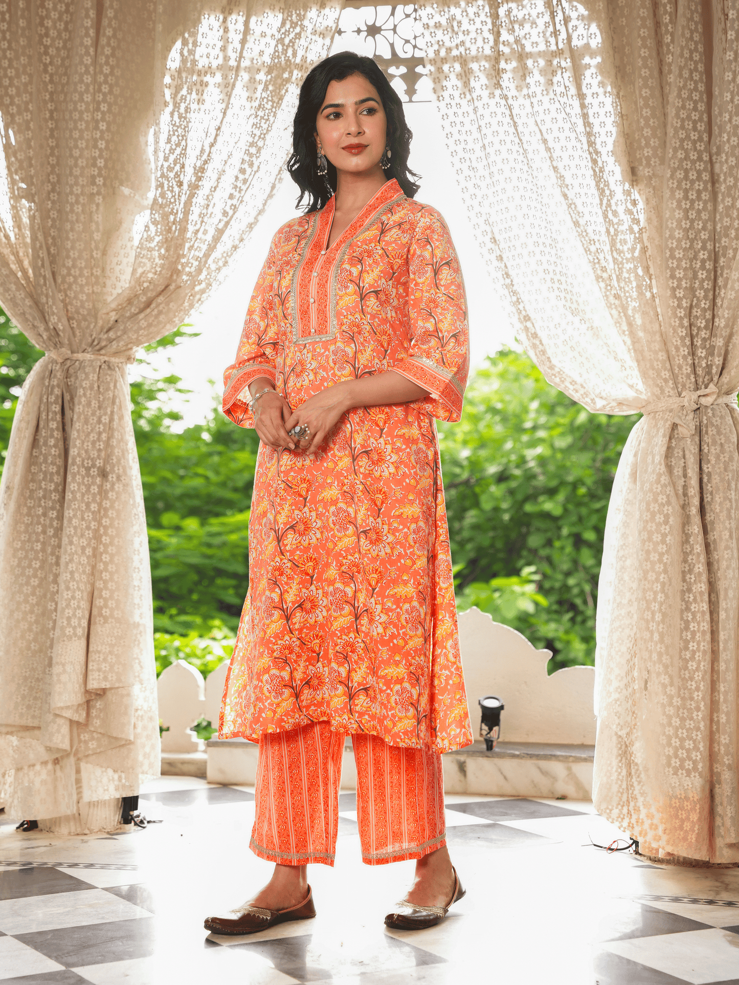 Soft Cotton Floral Kurta