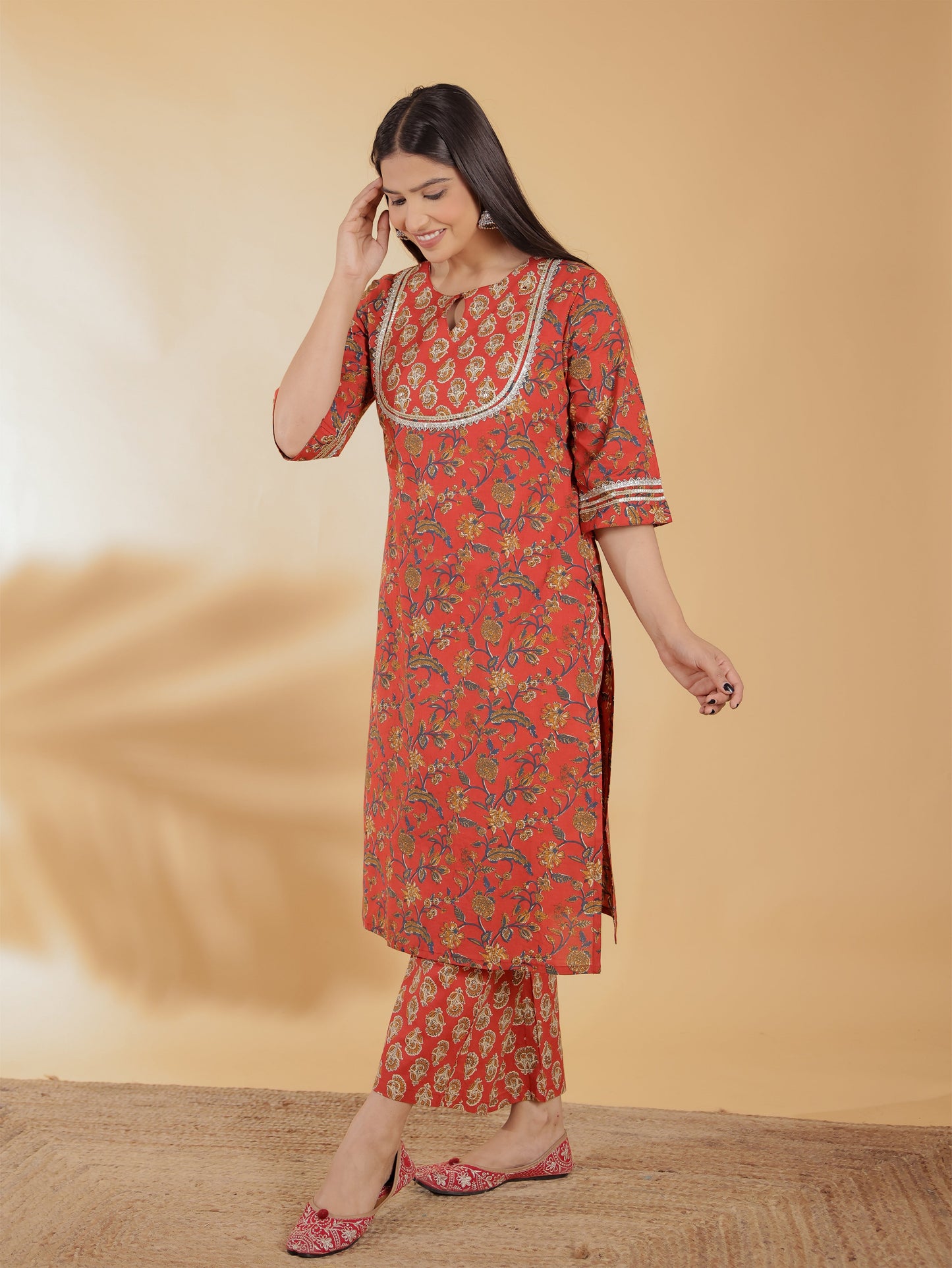 Soft Cotton Floral Kurta