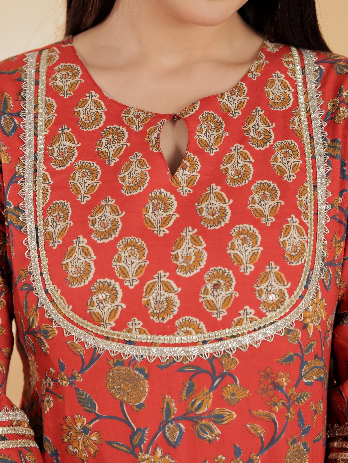 Soft Cotton Floral Kurta