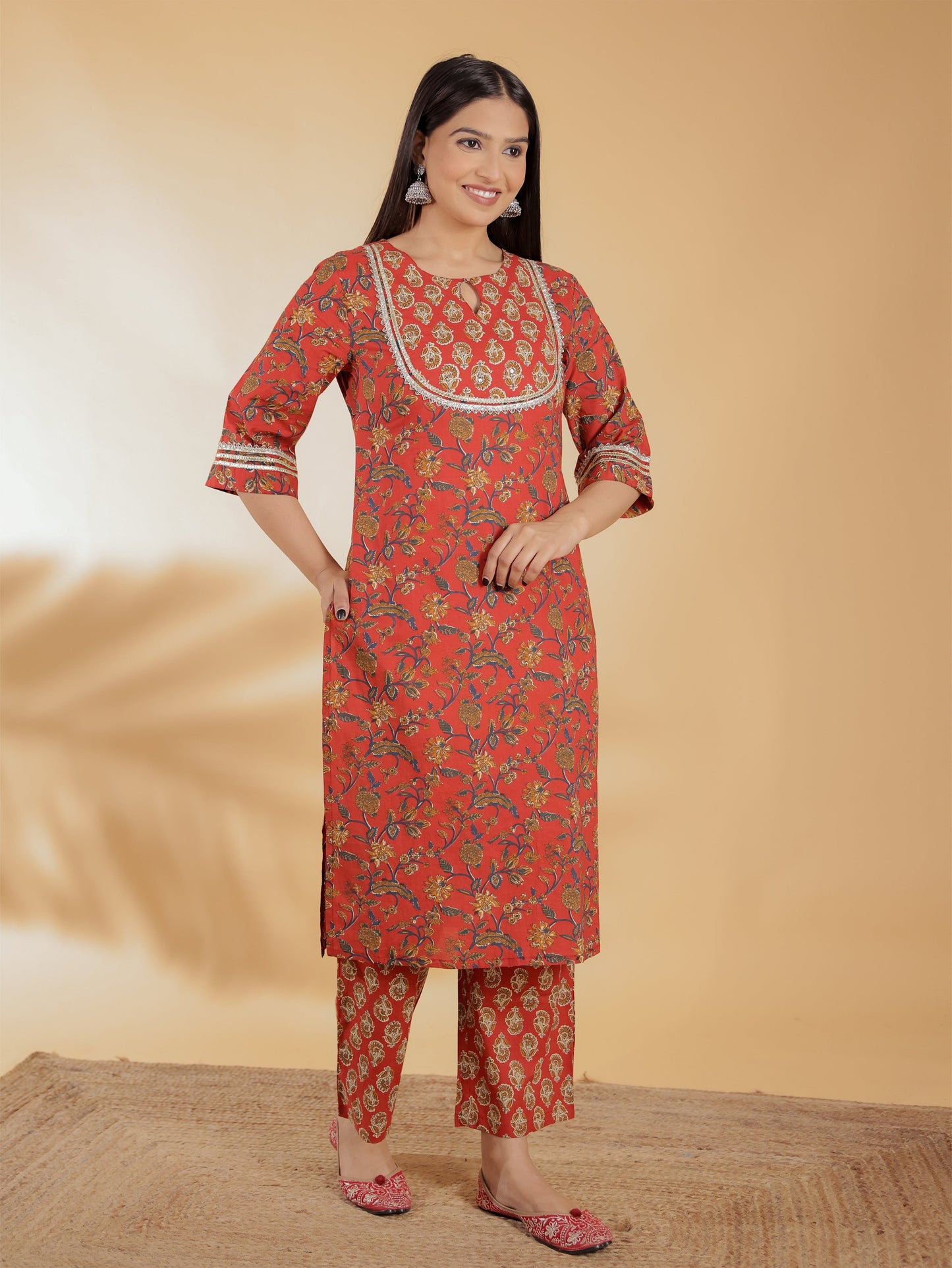 Soft Cotton Floral Kurta