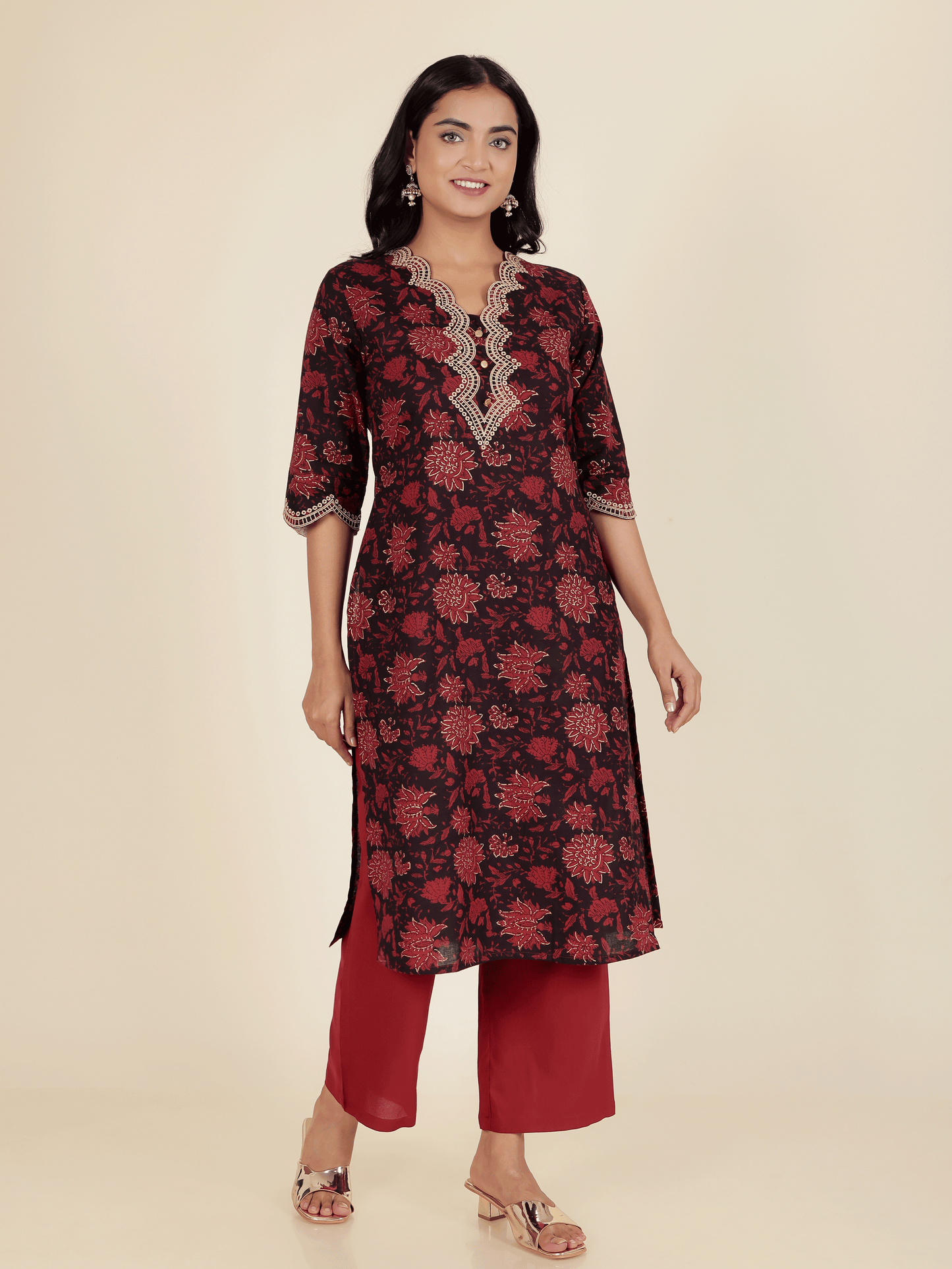 Soft Cotton Floral Kurta