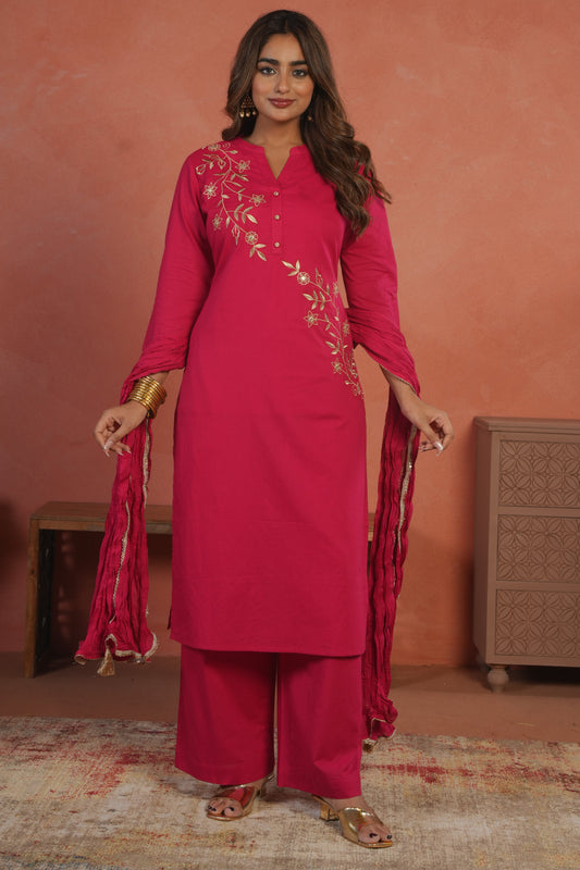 Cotton Voile Solid Pink Dupatta