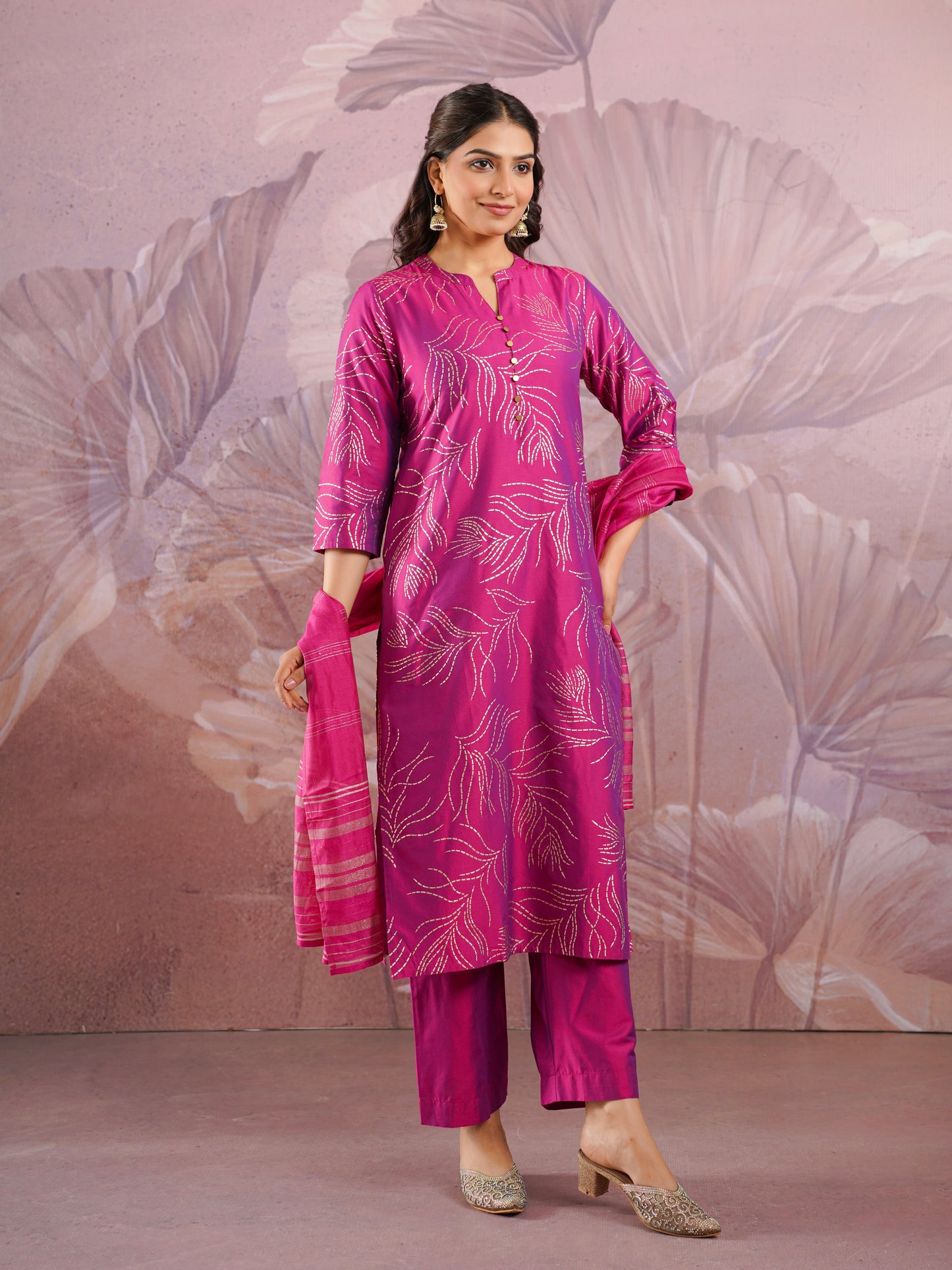 Georgette Solid Pink Dupatta