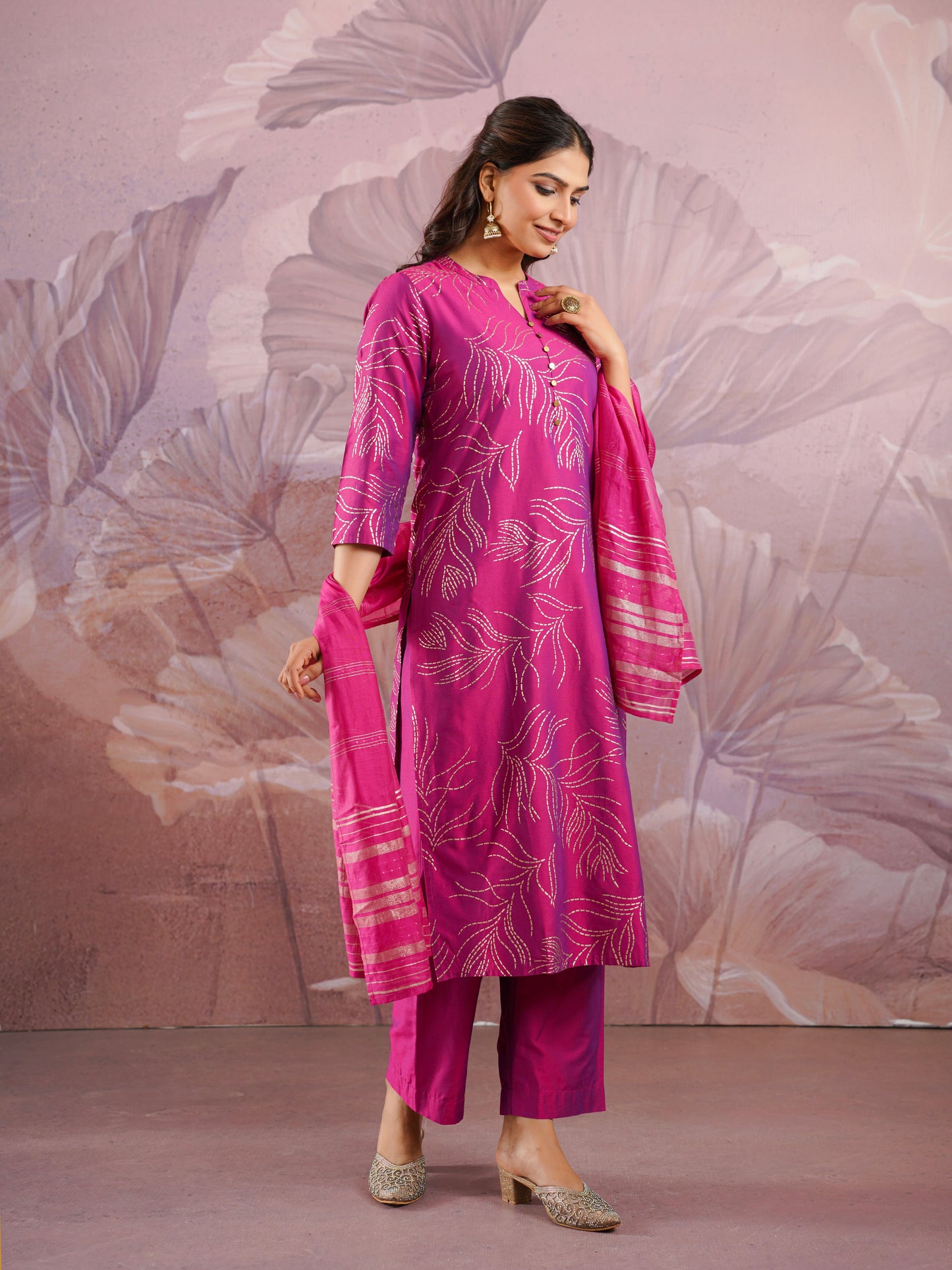 Georgette Solid Pink Dupatta